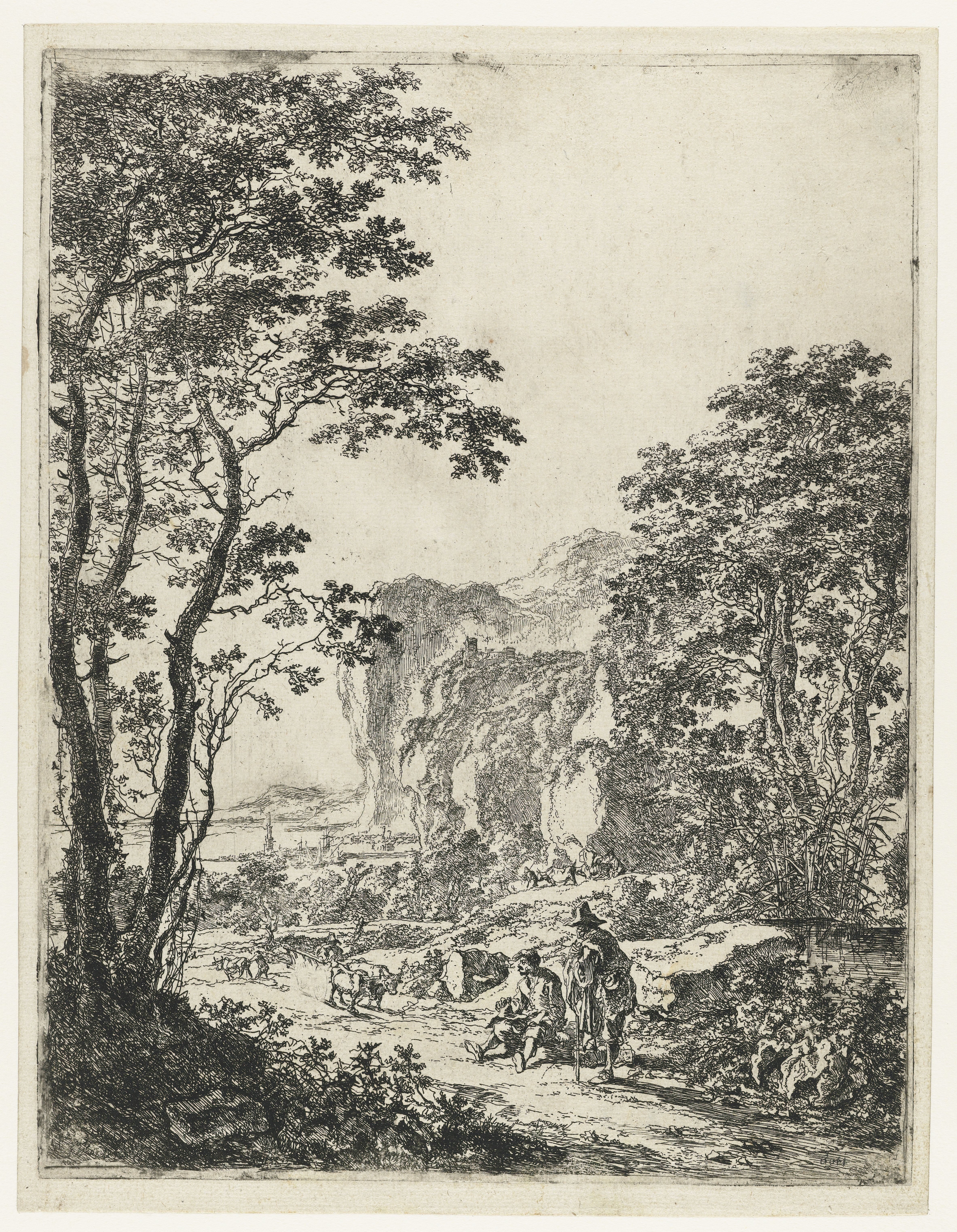 Landschap met een ossewagen, gezicht tussen Ancona en Senigallia