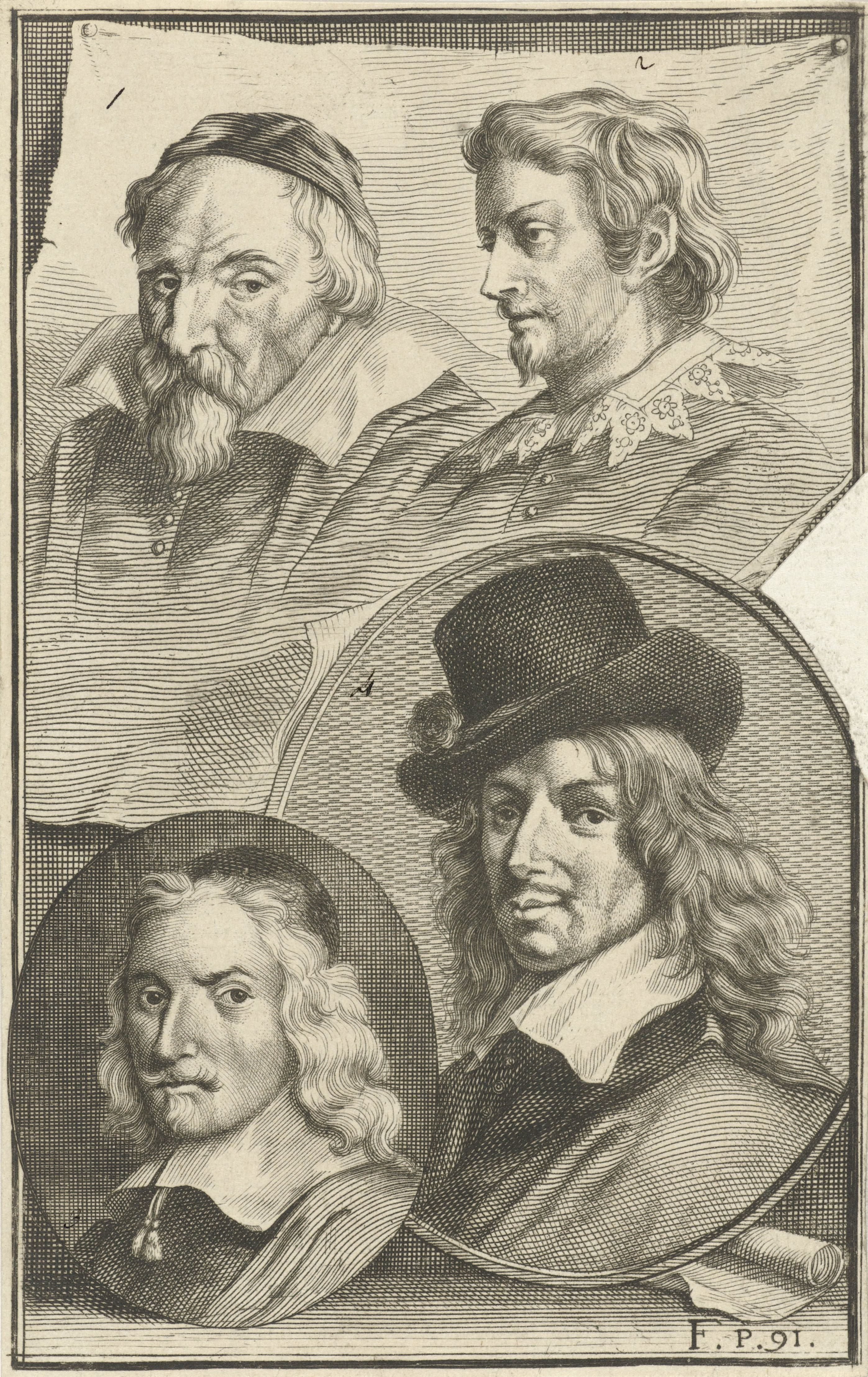 Portretten van Frans Hals, Wenzel Coebergher, Lucas van Uden en, Wybrand de Geest