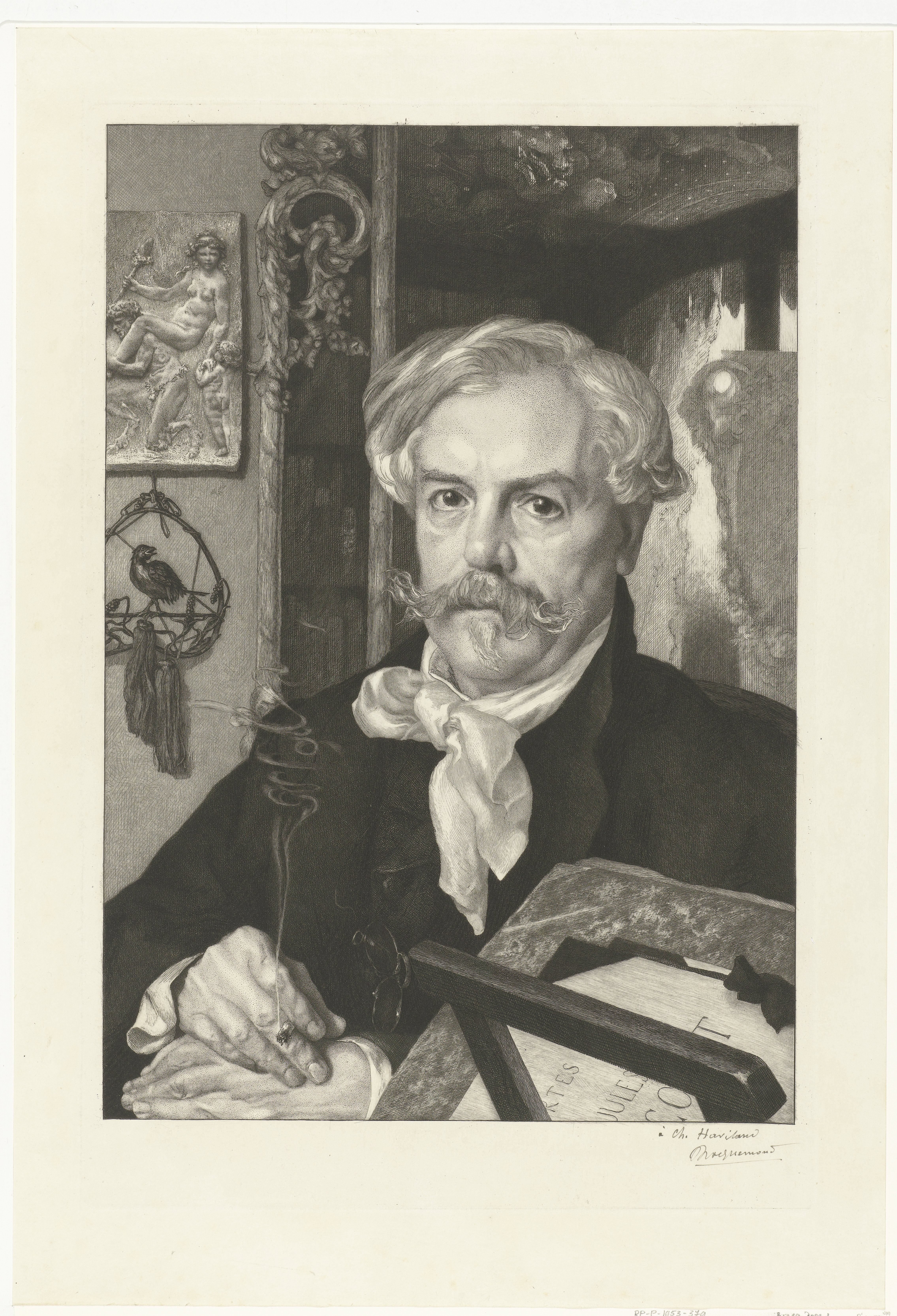 Portret van auteur Edmond de Goncourt