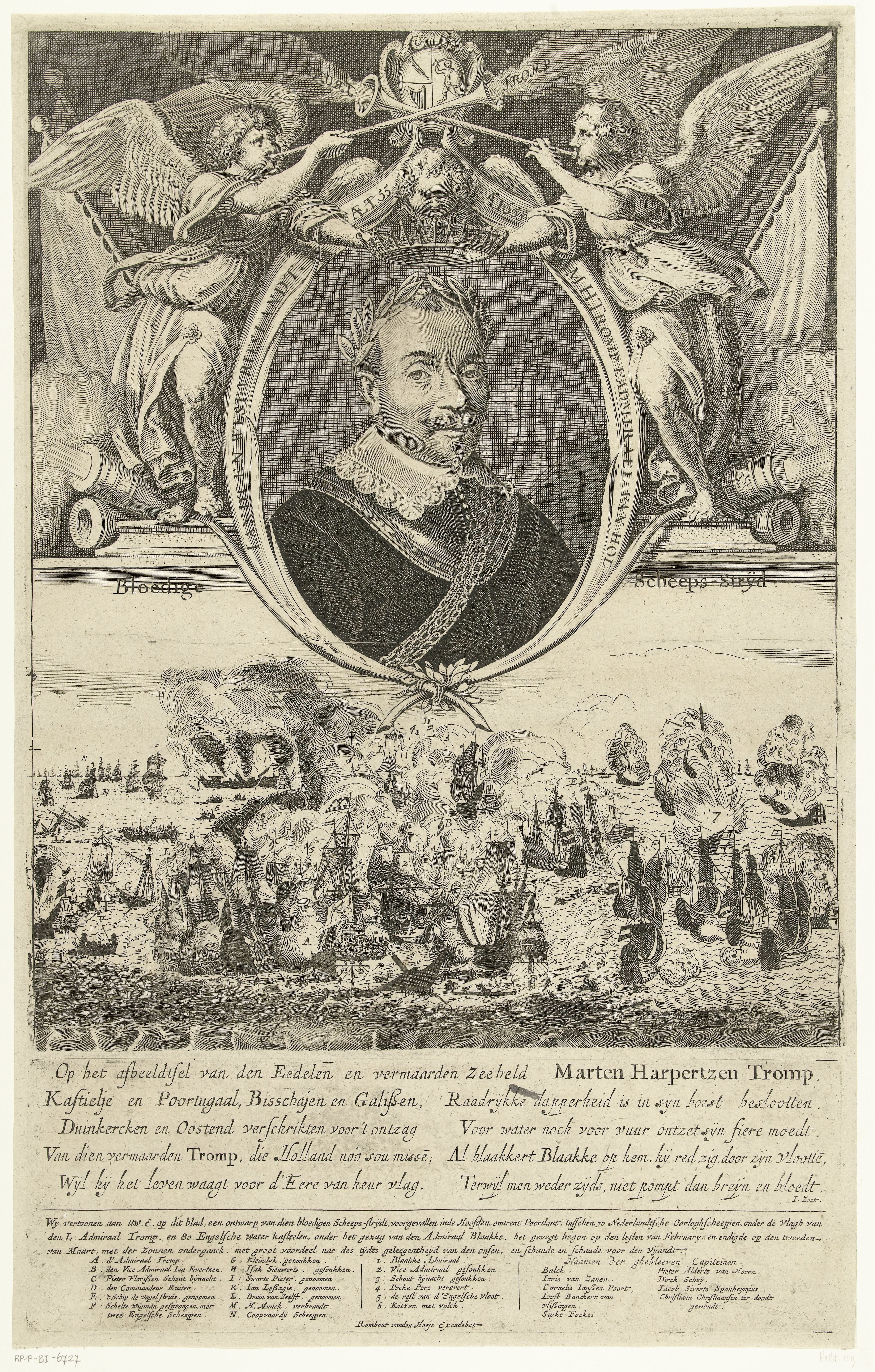 Portret van admiraal Maarten Harpertszoon Tromp op 55-jarige leeftijd