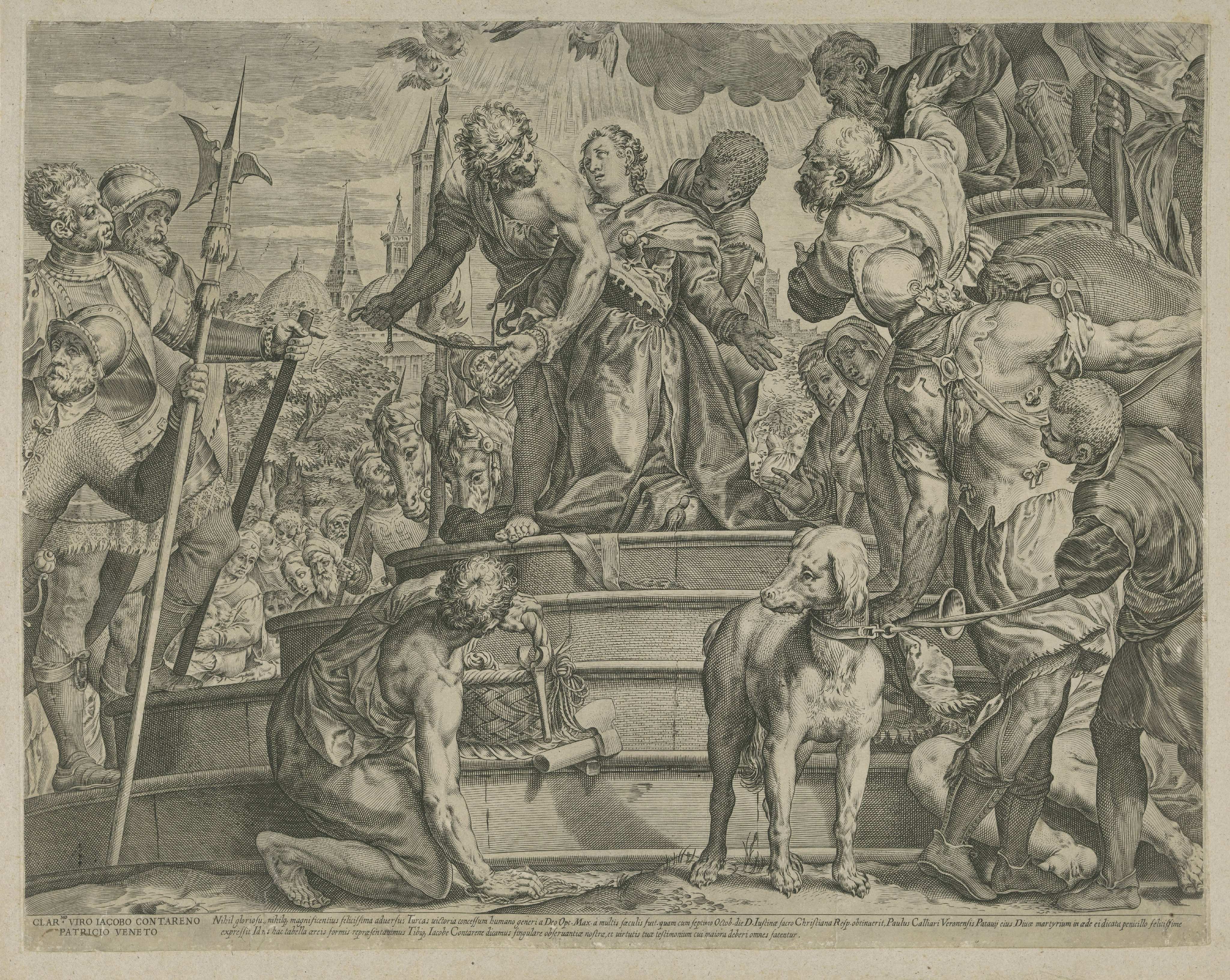 Het martelaarschap van de heilige Justina van Padua (onderste helft)