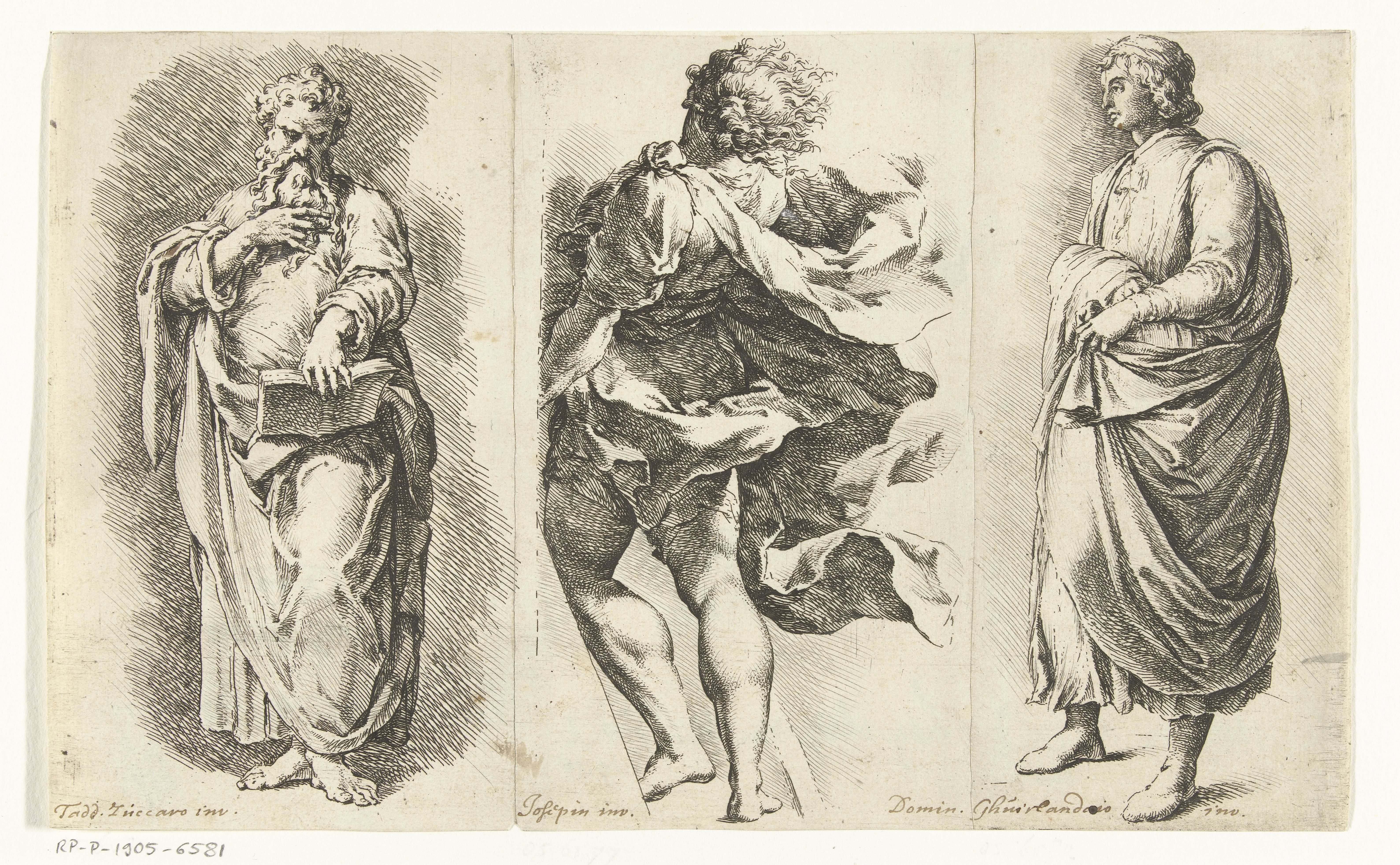 Drie staande mannen