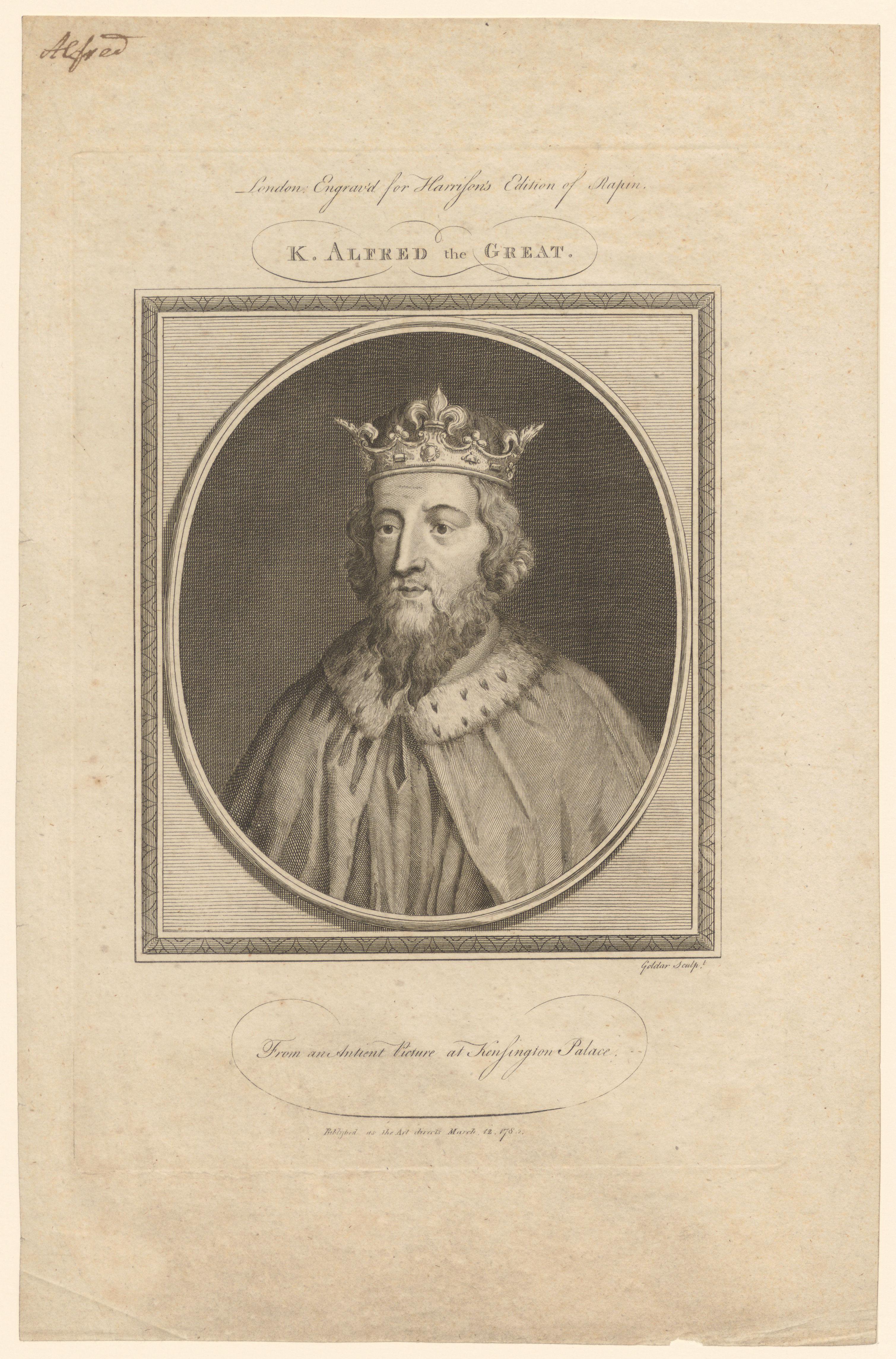 Portret van Alfred de Grote, koning van Engeland
