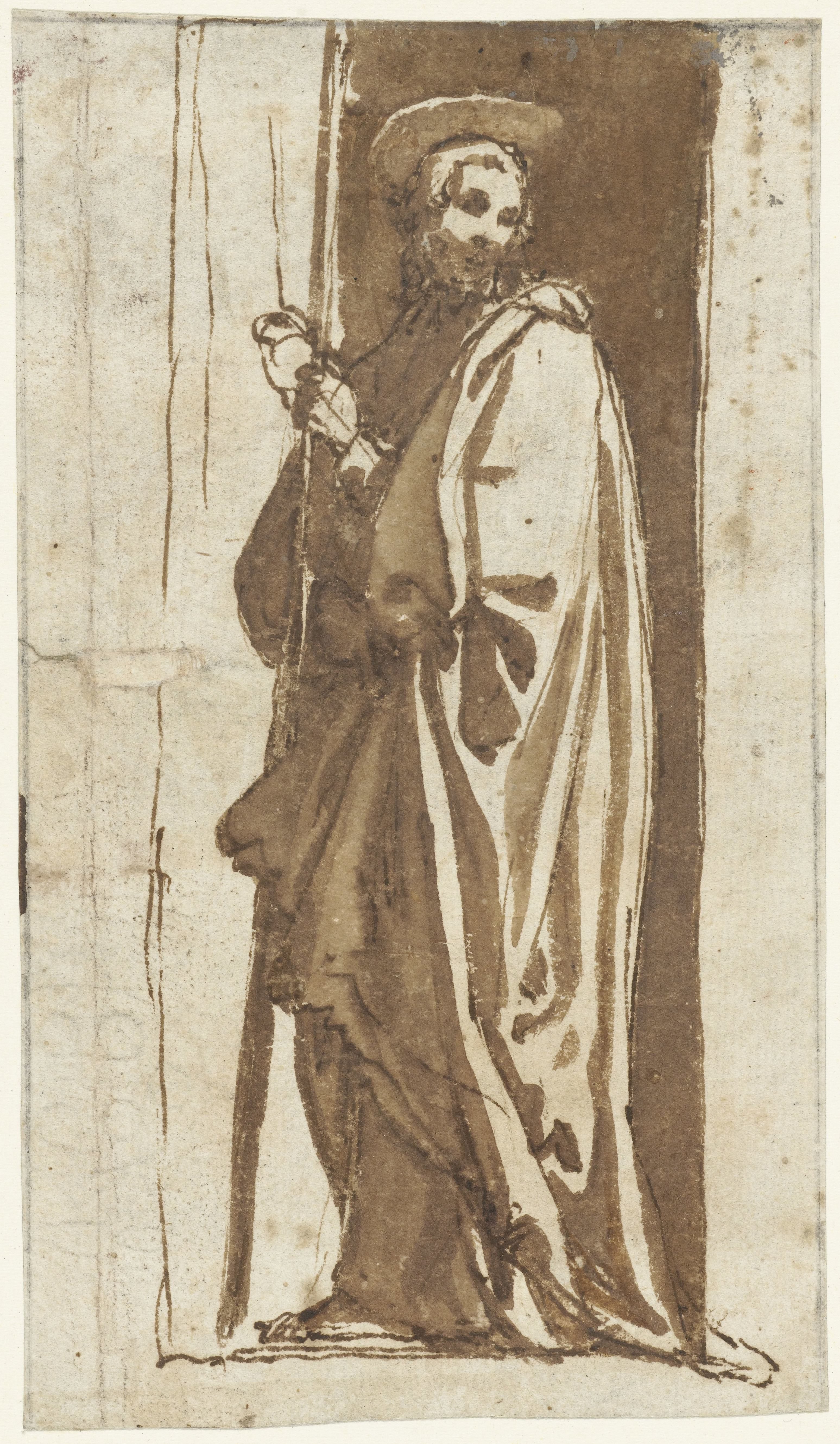 Staande heilige in een nis (Johannes de Doper?)