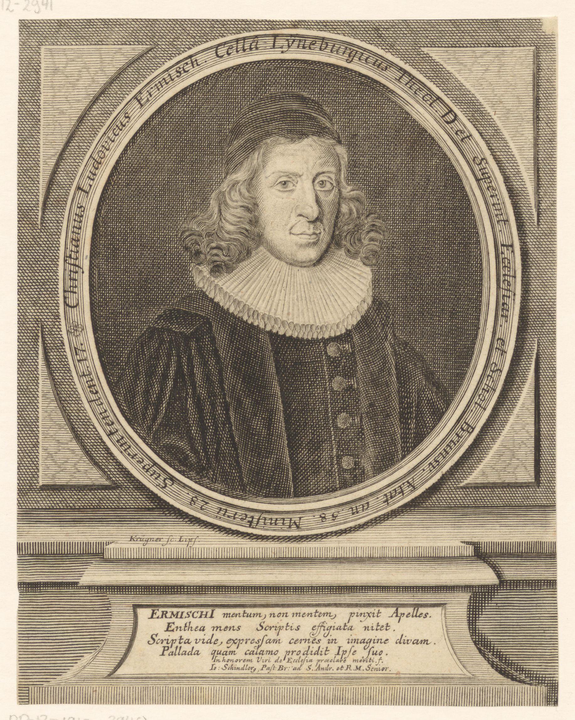 Portret van Christian Ludwig Ermisch