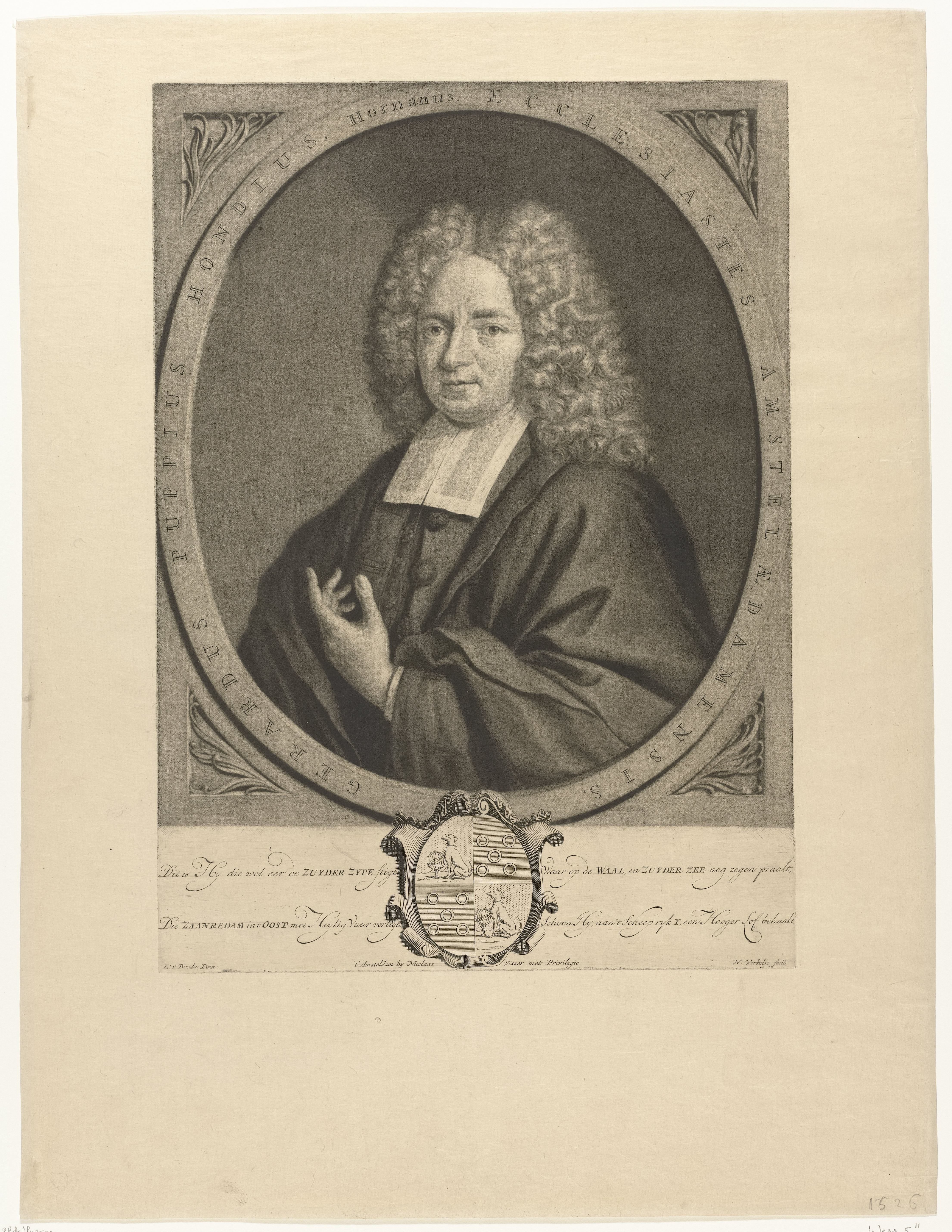 Portret van de predikant Gerard Puppius Hondius