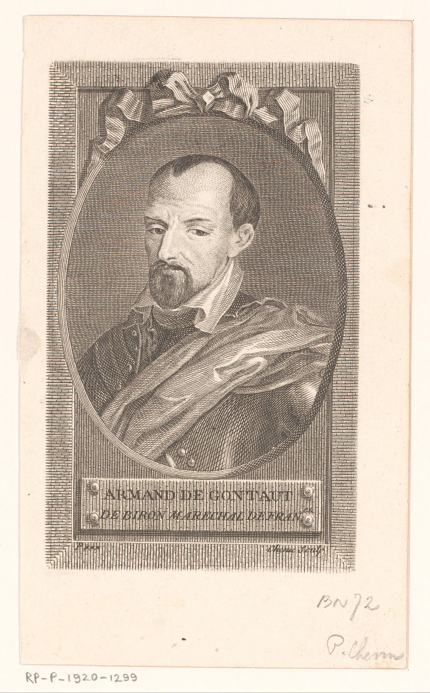 Portret van Armand de Gontaut hertog van Biron
