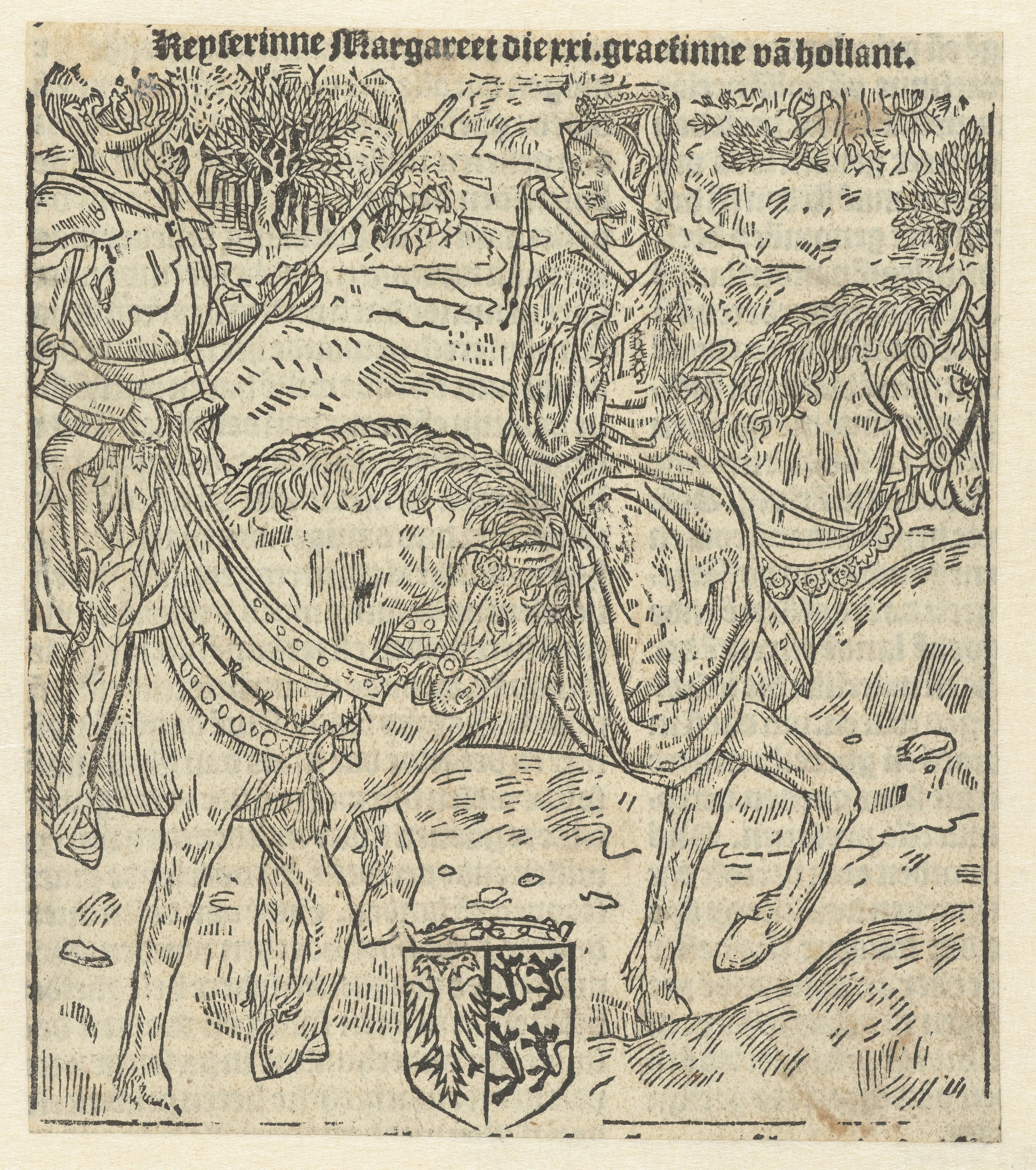 Margaretha van Henegouwen te paard