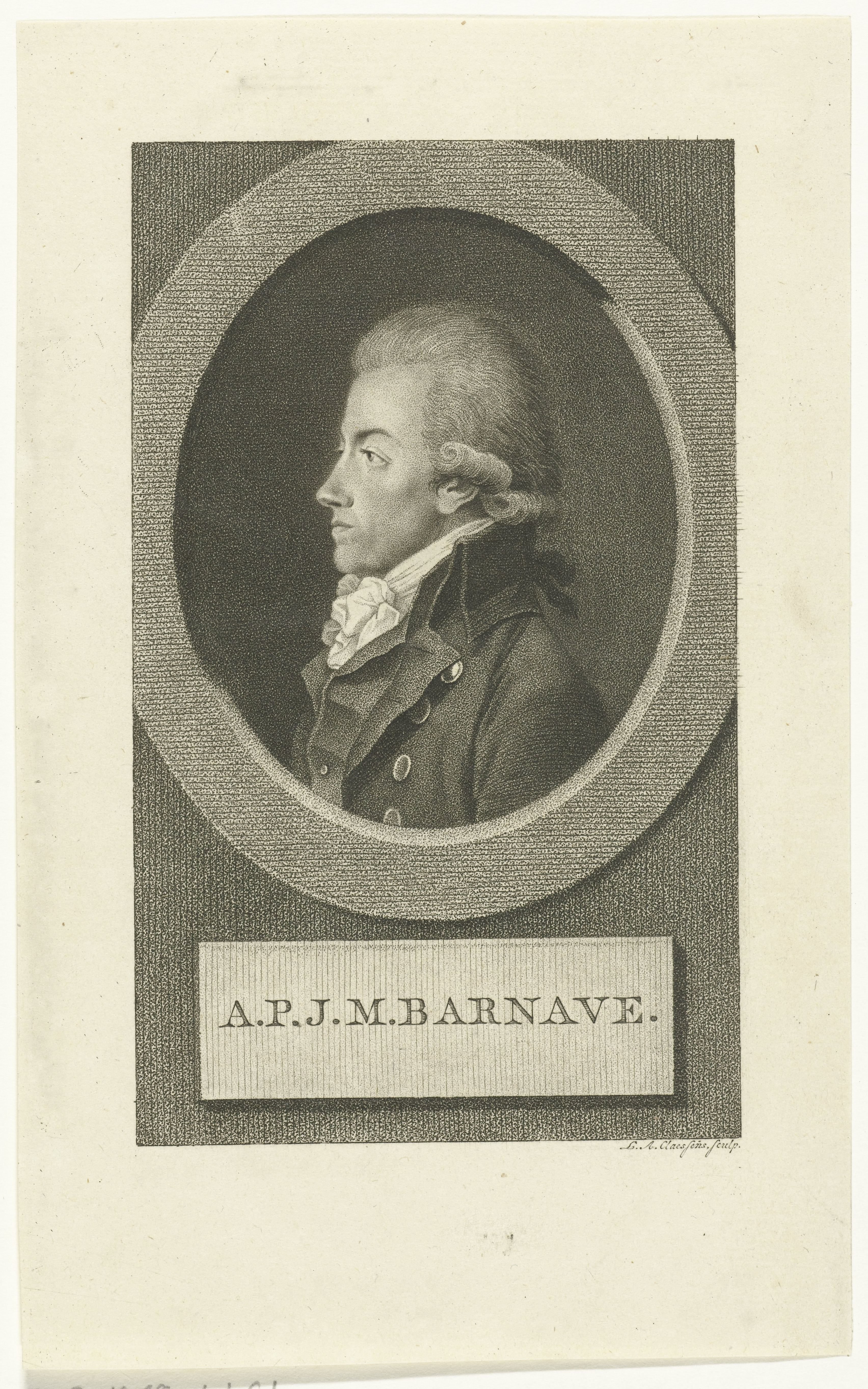 Portret van Antoine Pierre Joseph Marie Barnave