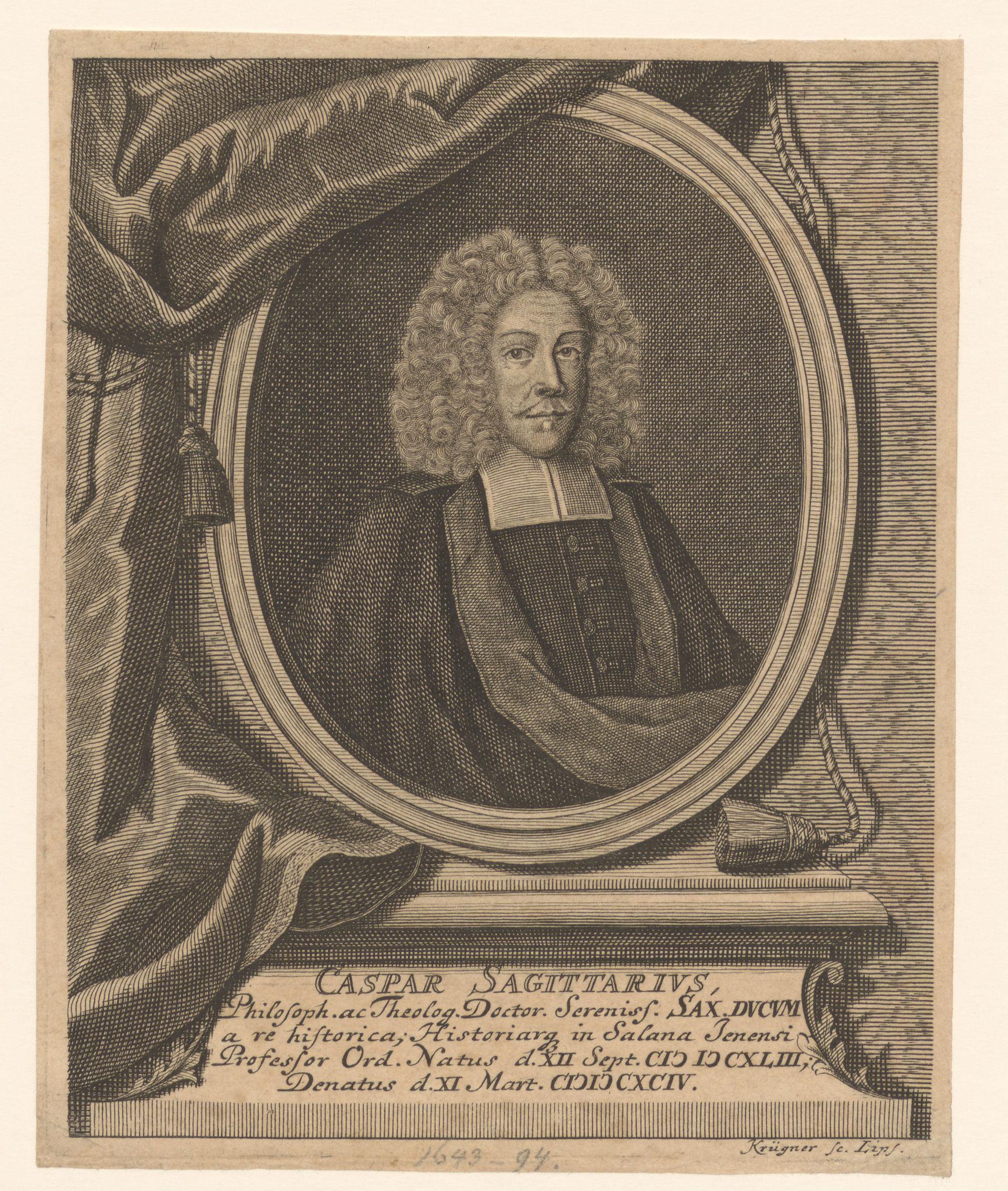 Portret van Caspar Sagittarius