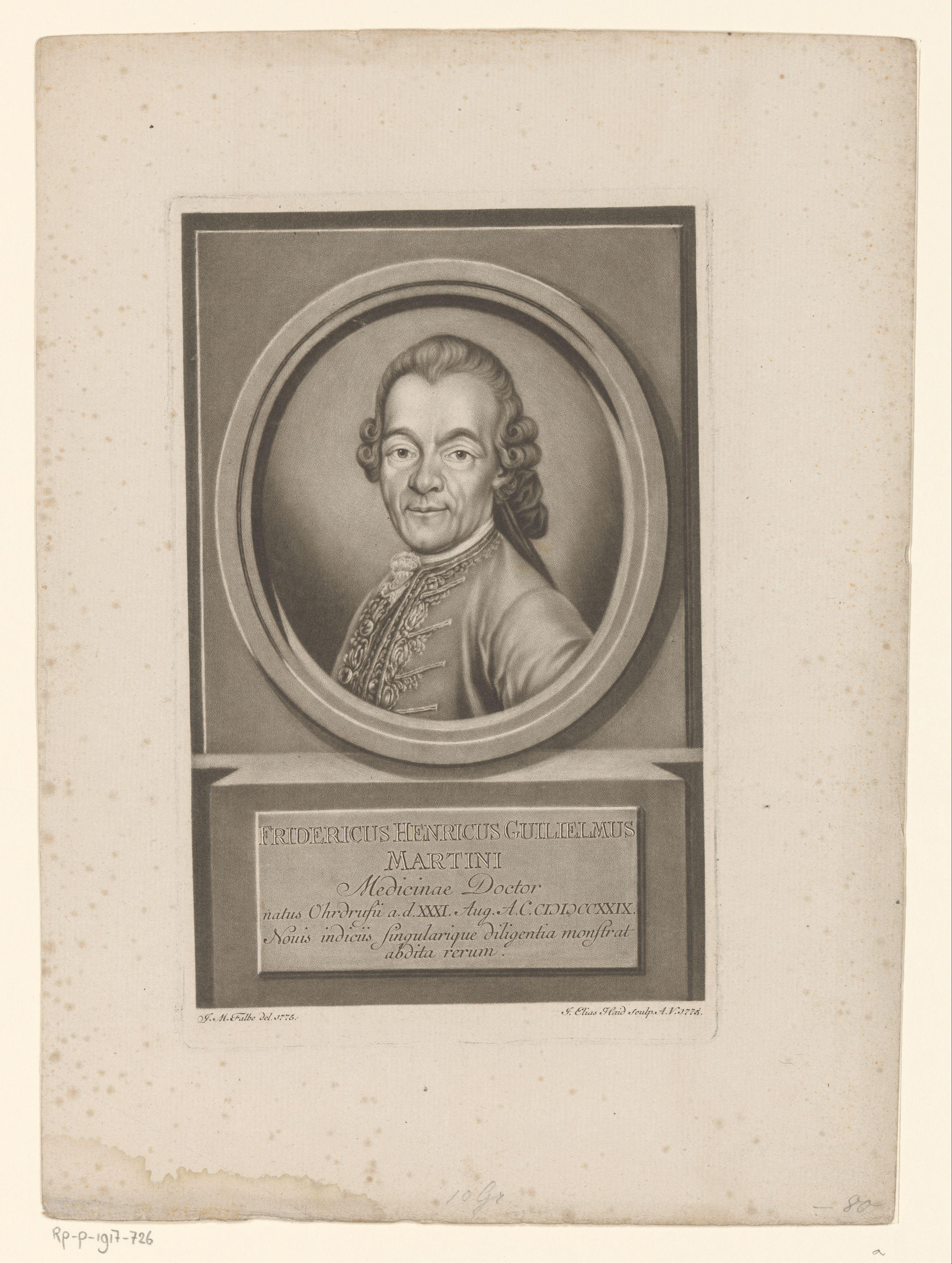 Portret van Friedrich Heinrich Wilhelm Martini