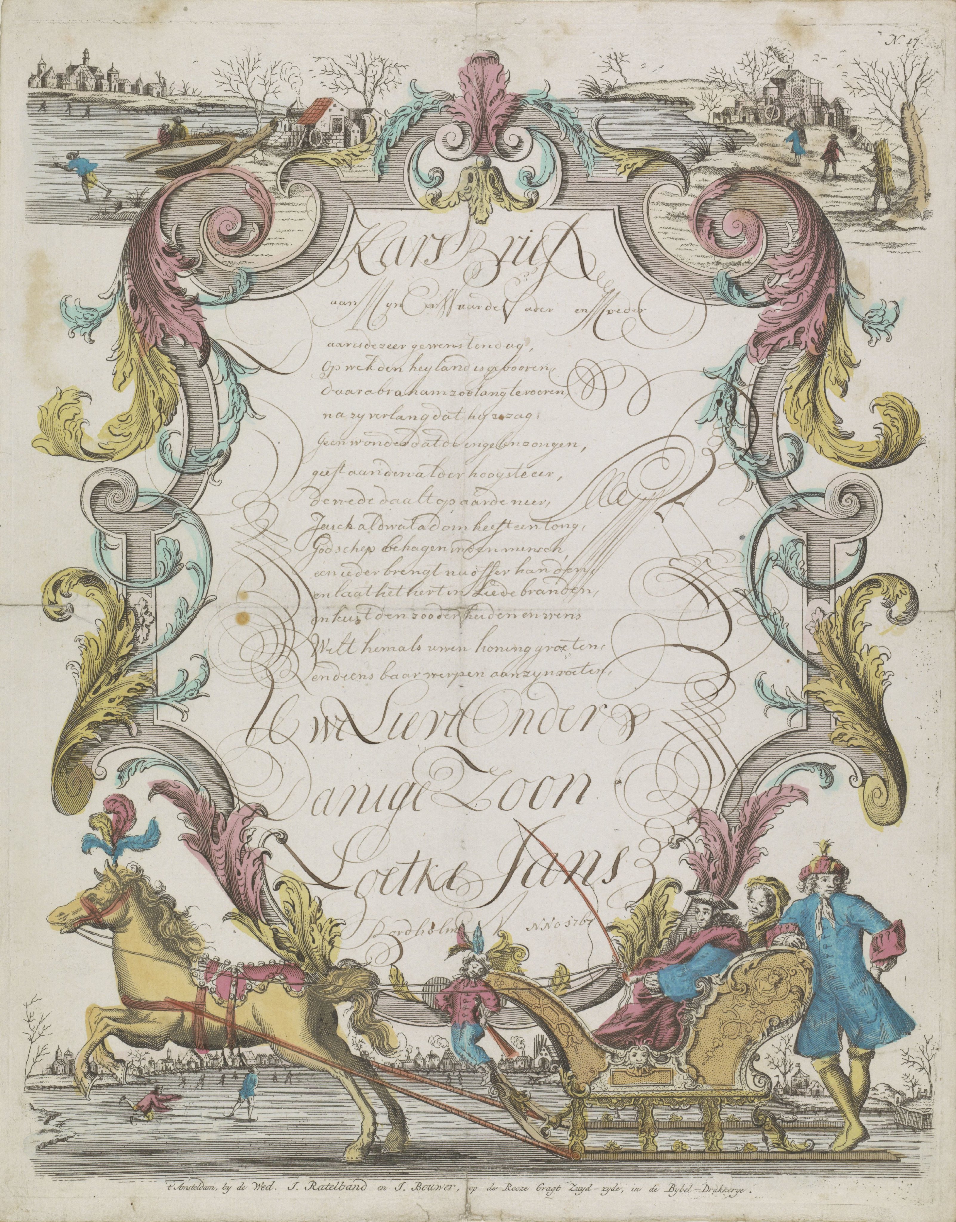 Wensbrief met arrenslede