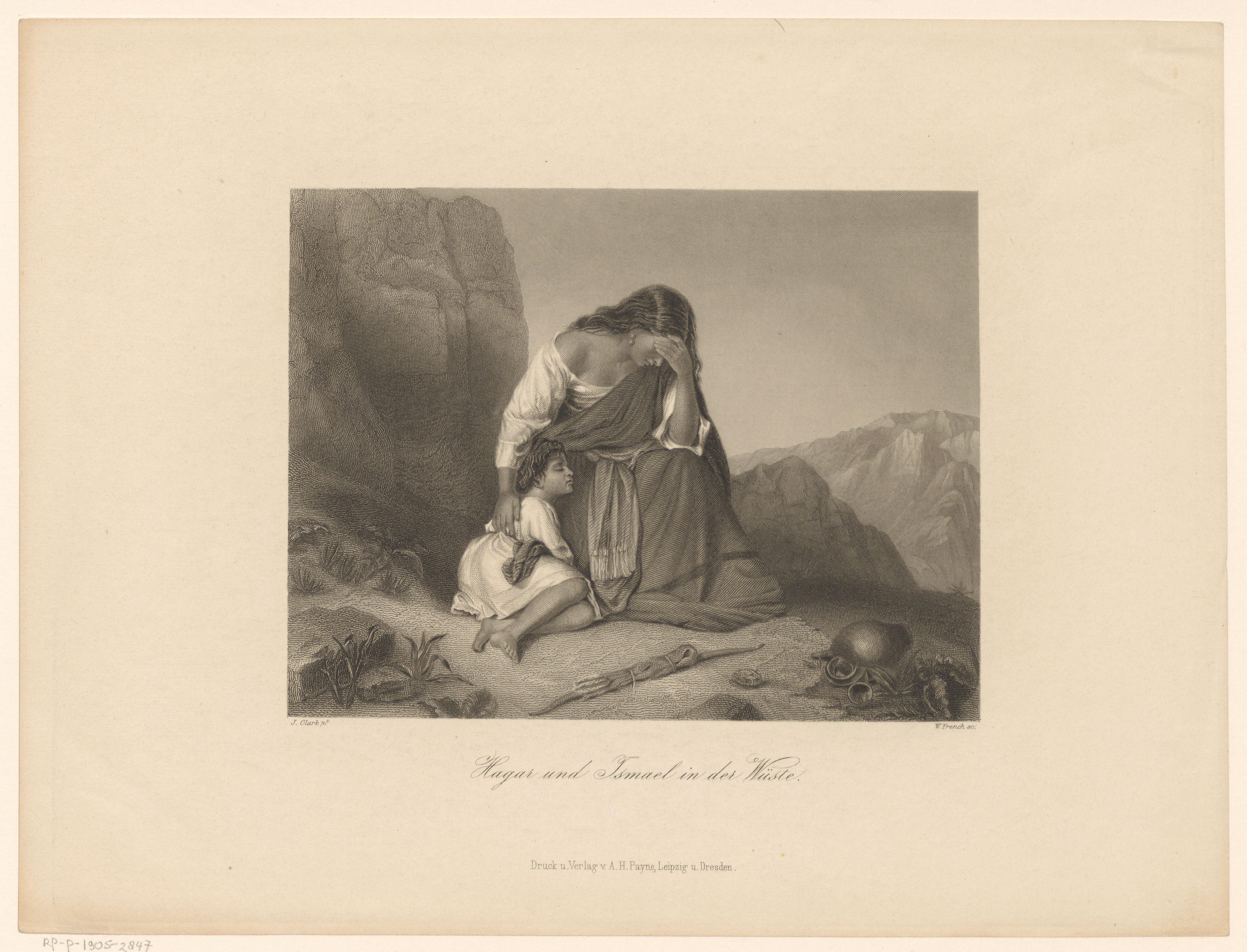 Hagar en Ismaël in de woestijn