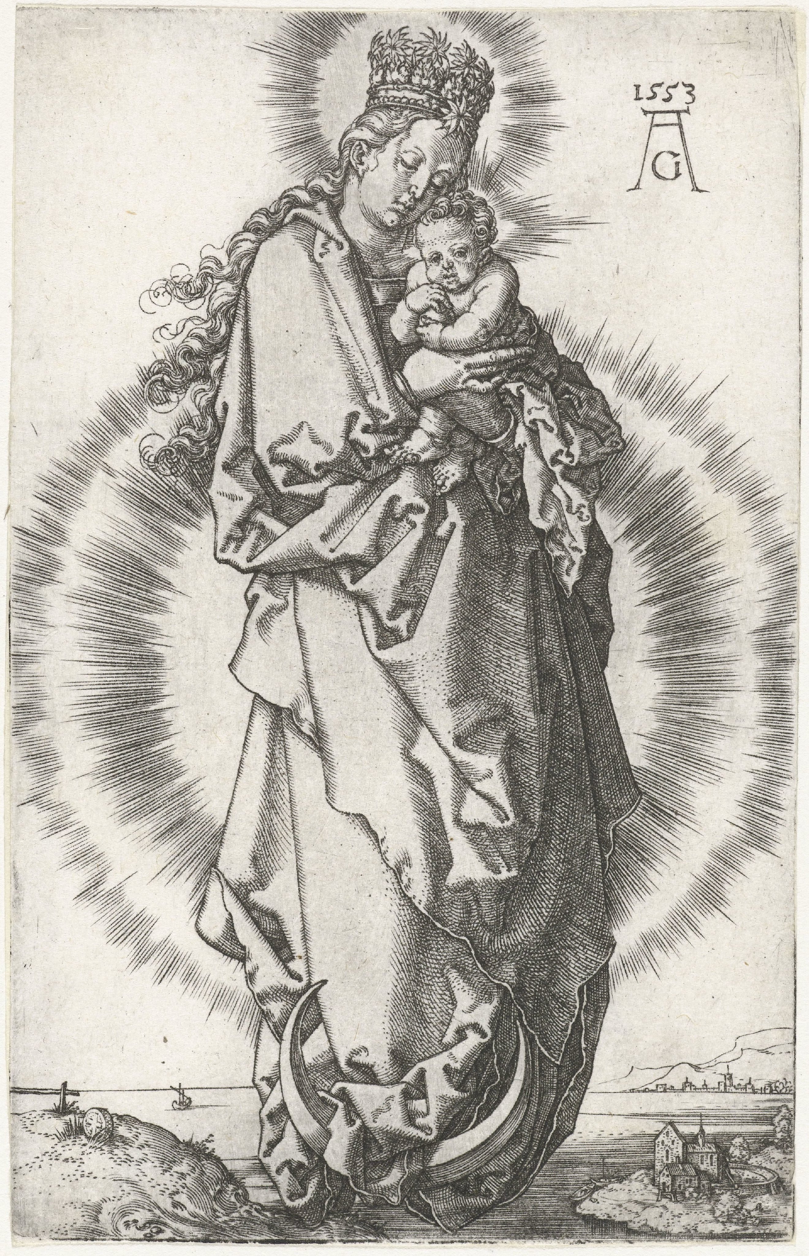 Madonna met kind op de maansikkel