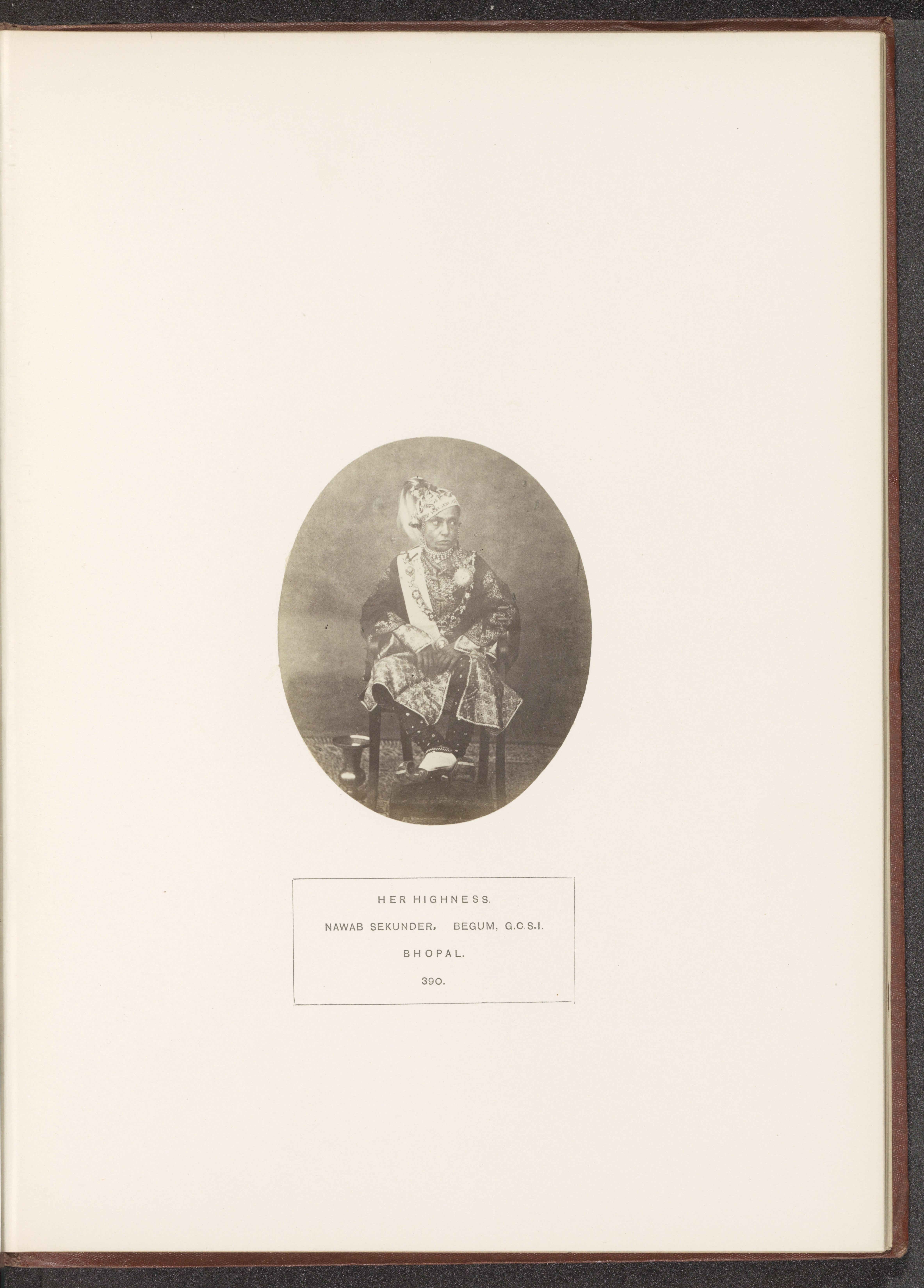 Portrait of Sekunder Begum, a queen of Bhopal, Madhya Pradesh, India