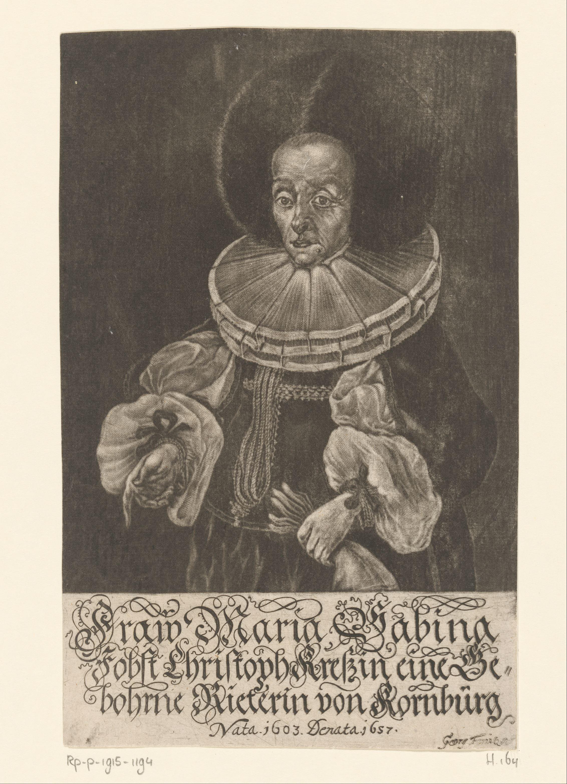 Portret van Maria Sabina Kress von Kressenstein