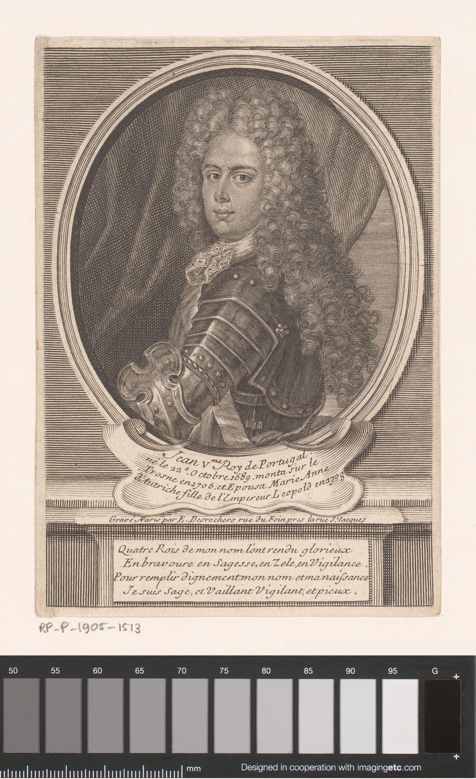 Portret van Johan V, koning van Portugal