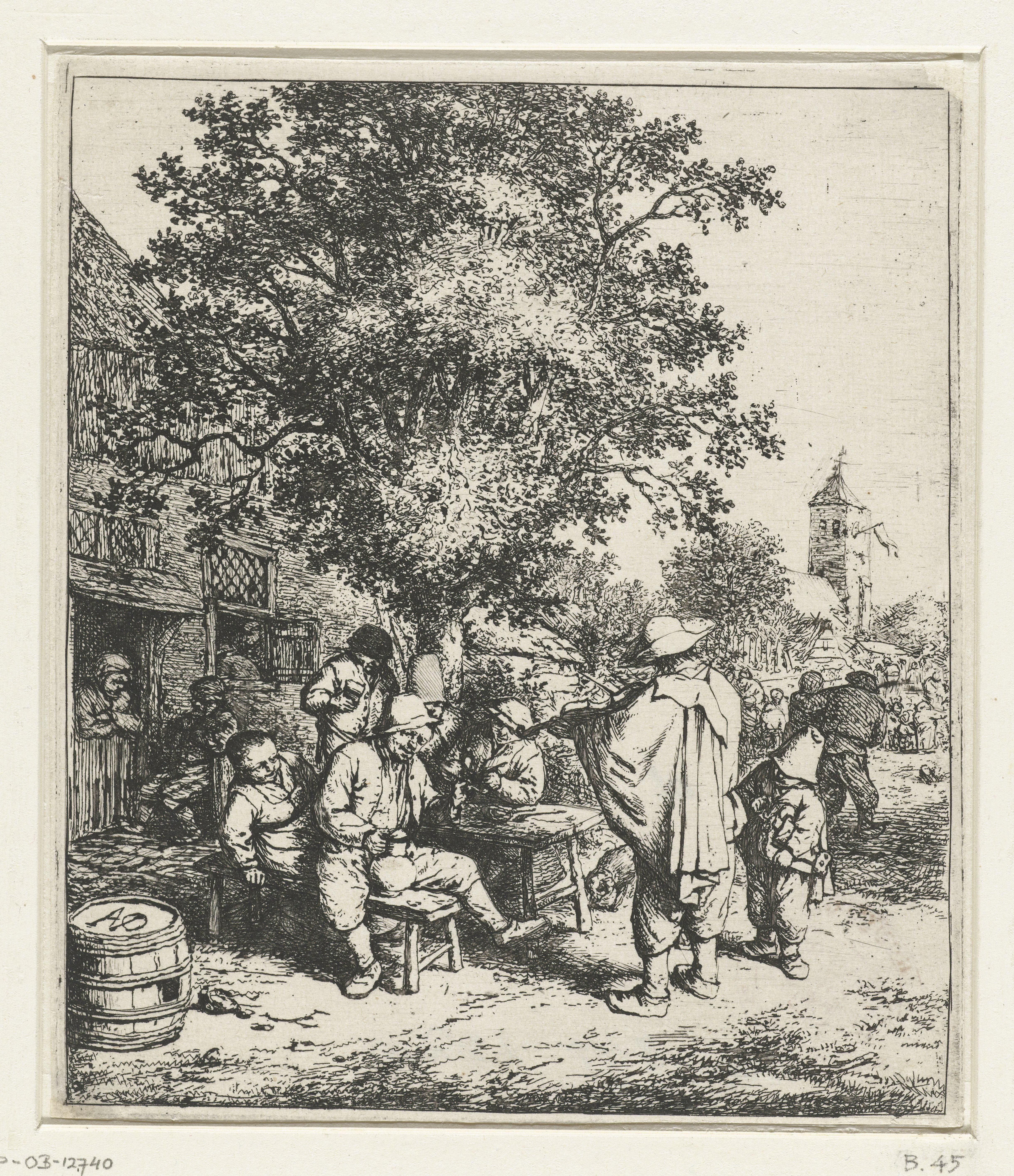 Vioolspeler en een jonge lierdraaier