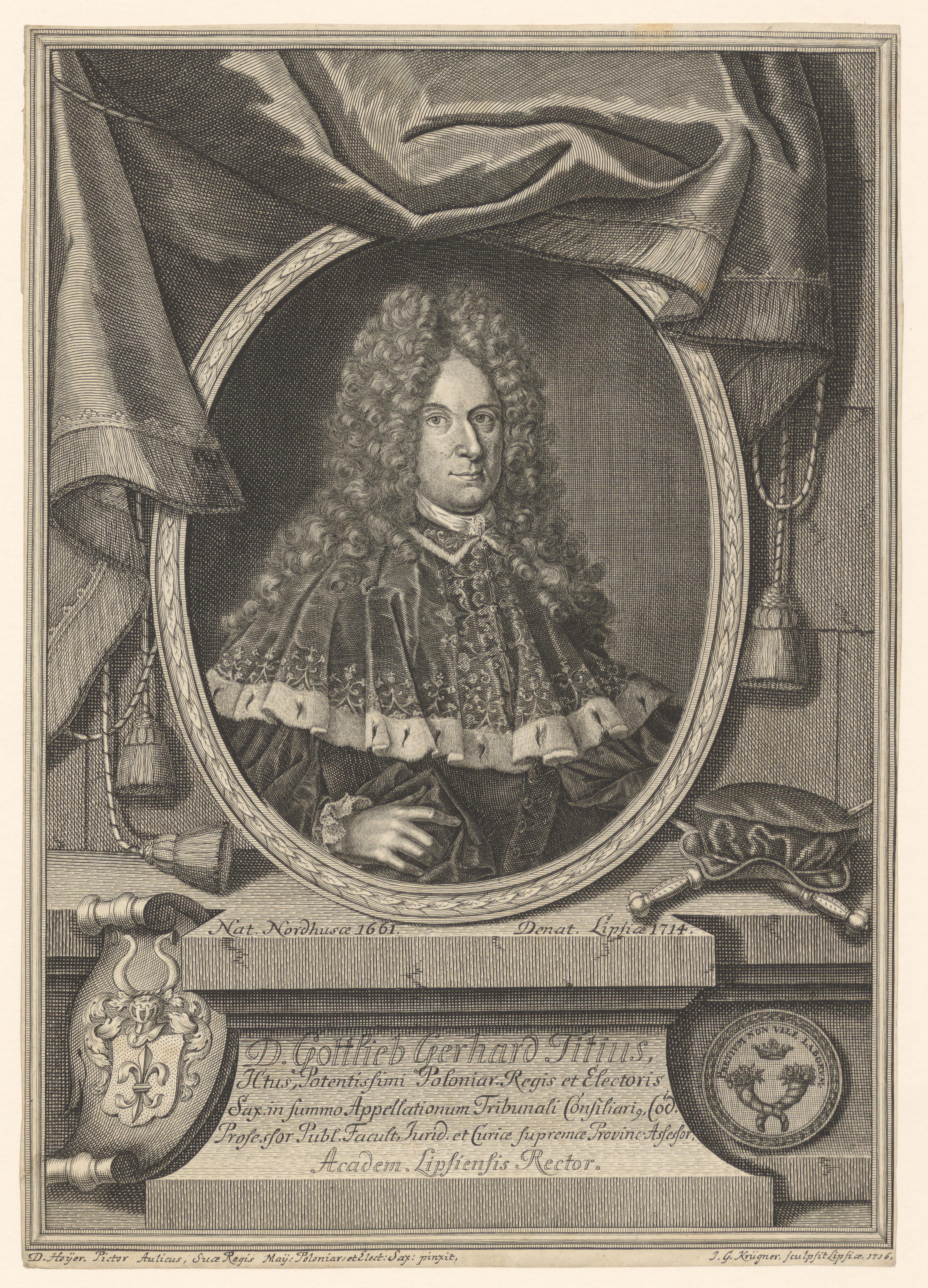 Portret van Gottlieb Gerhard Titius