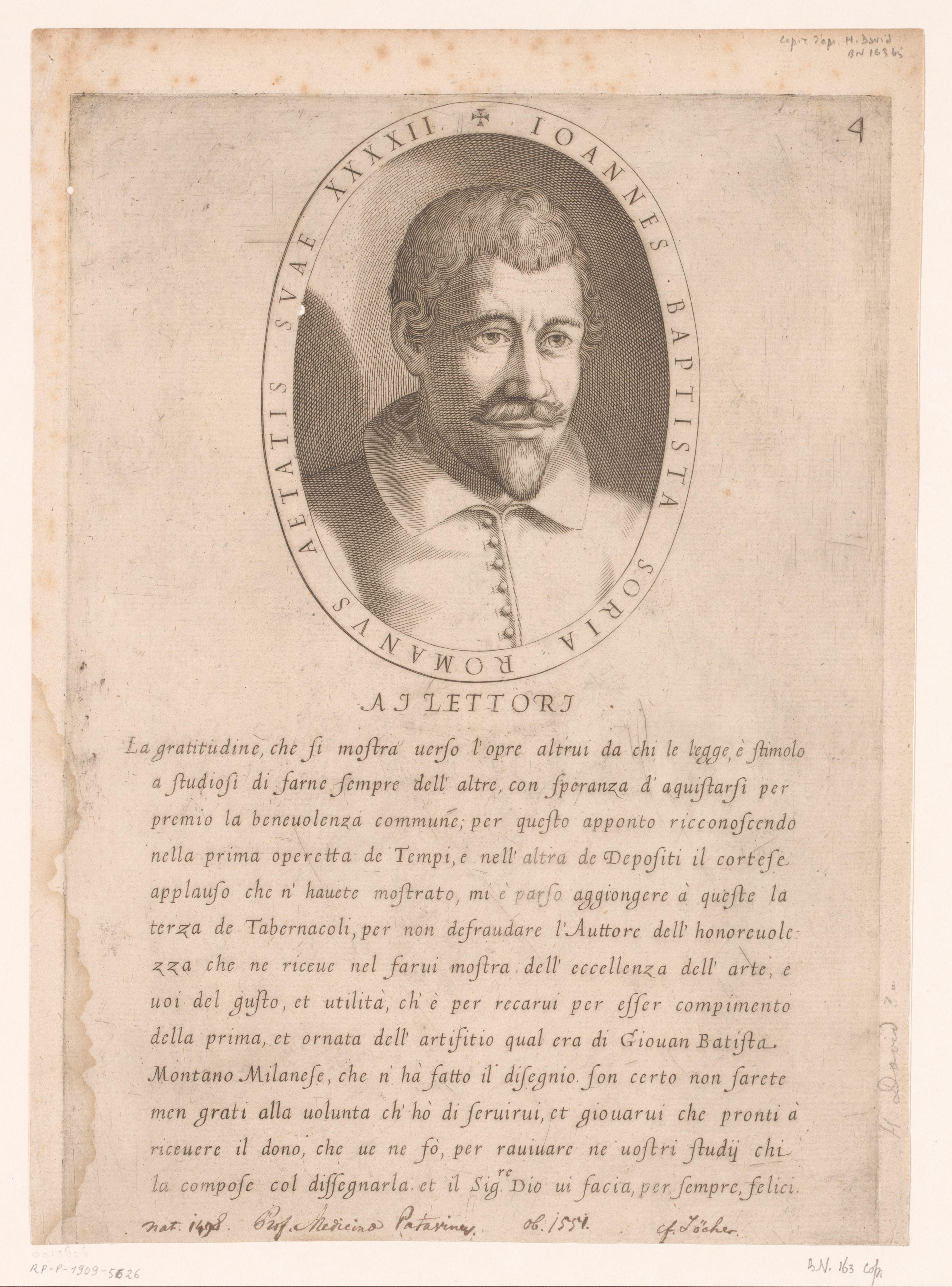 Portret van Giovanni Battista Soria op 42-jarige leeftijd