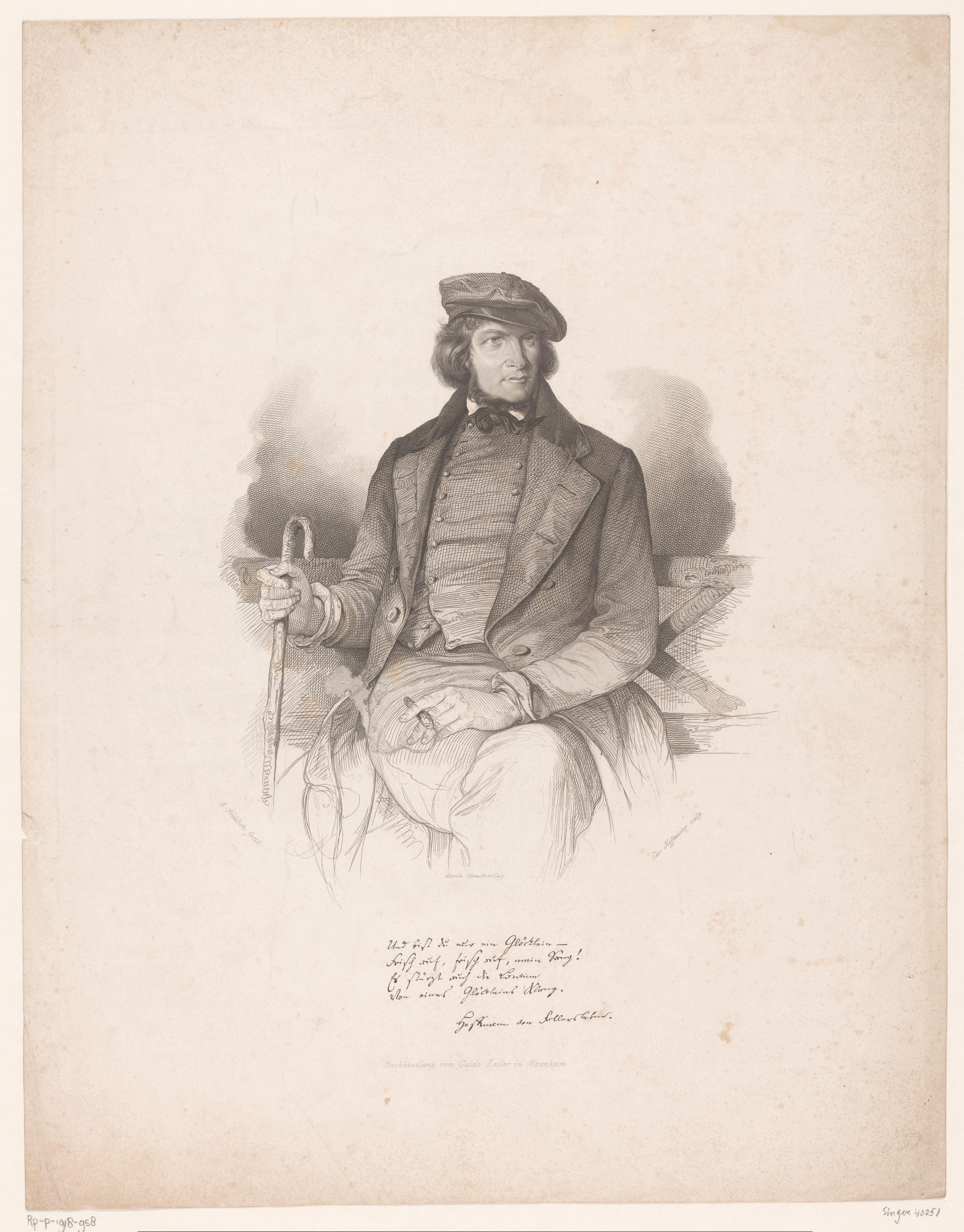 Portret van Heinrich Hoffmann von Fallersleben