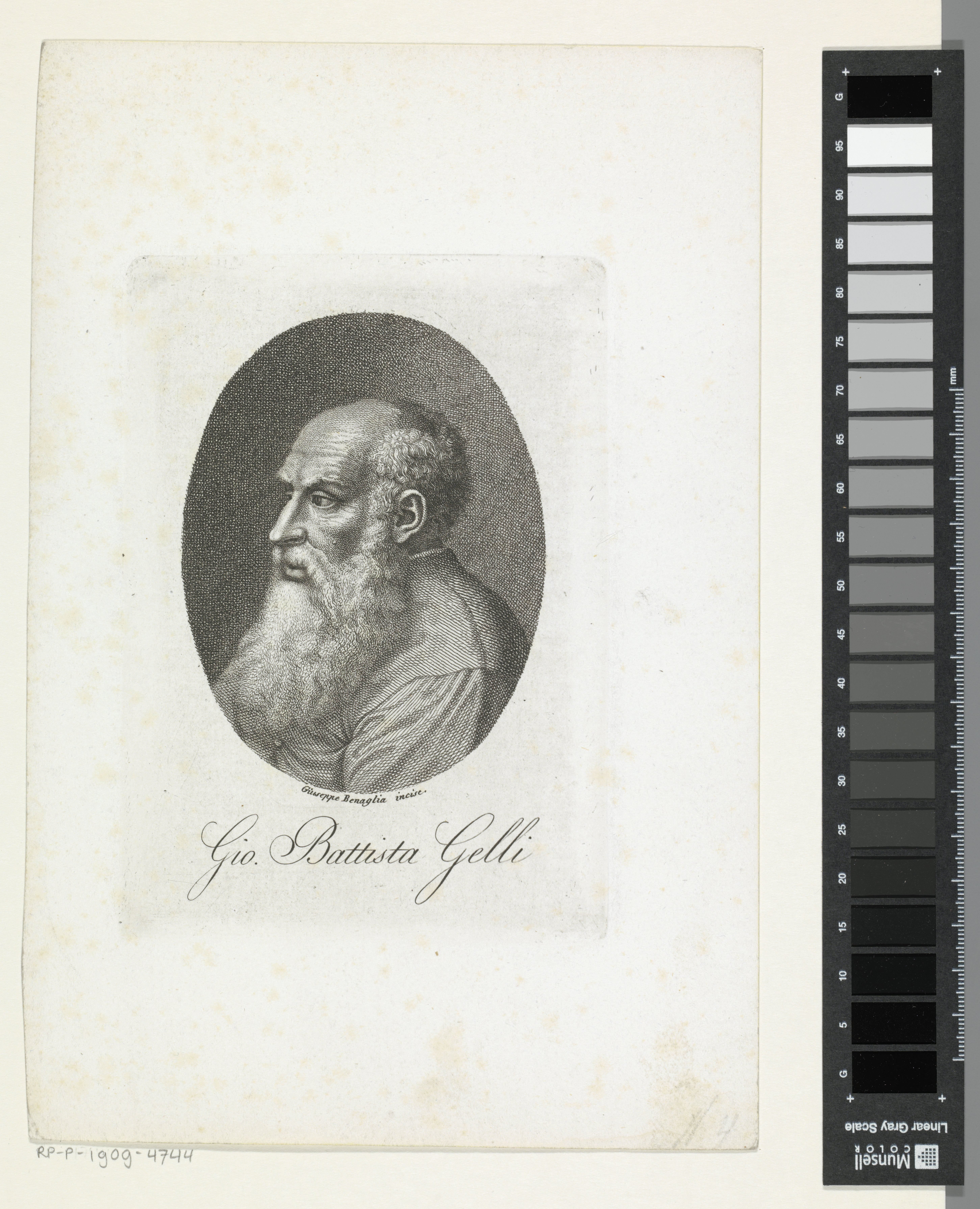 Portret van schrijver en filosoof Giovan Battista Gelli