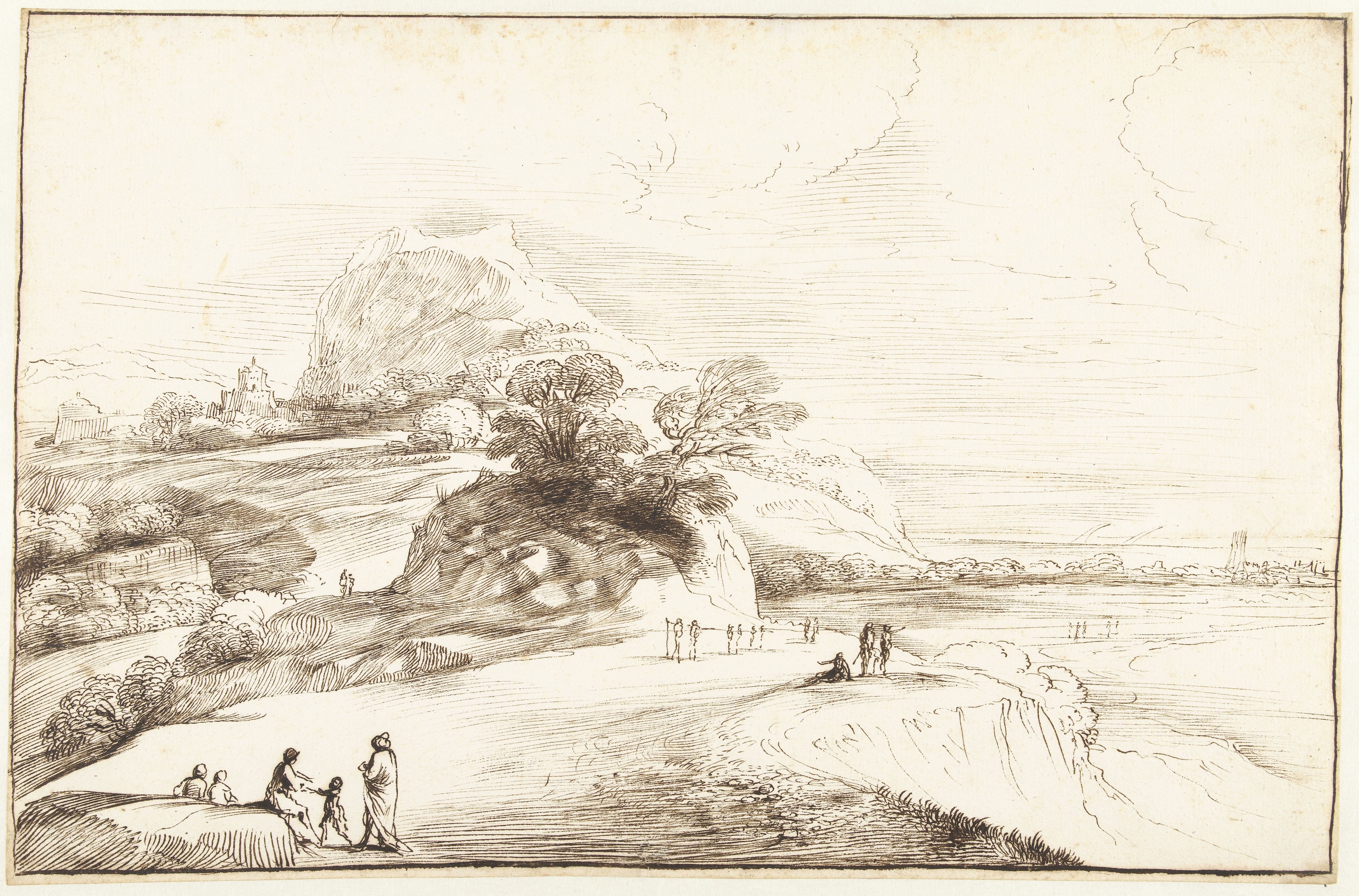 Berglandschap met uitzicht op een vlakte