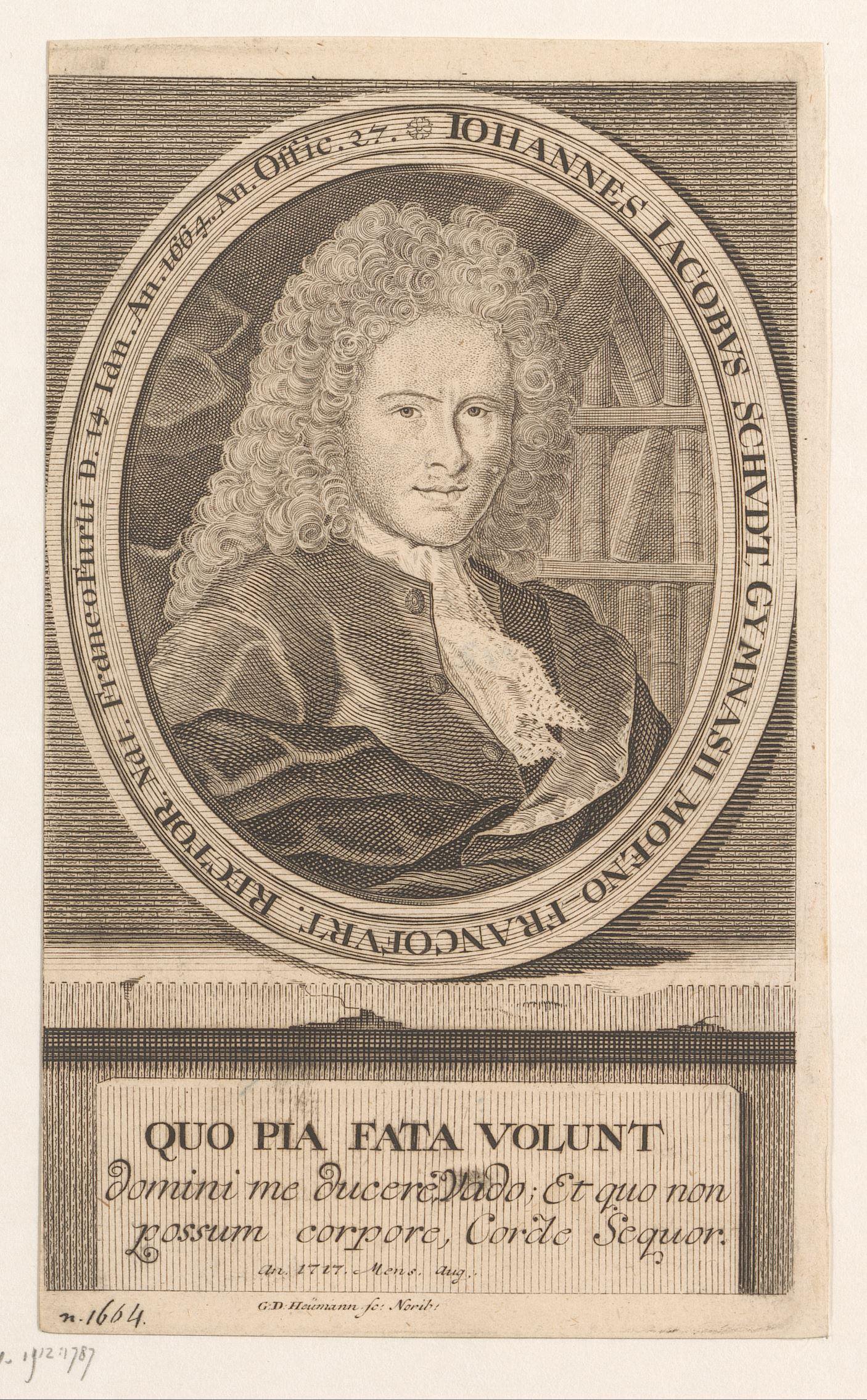 Portret van Johann Jacob Schudt