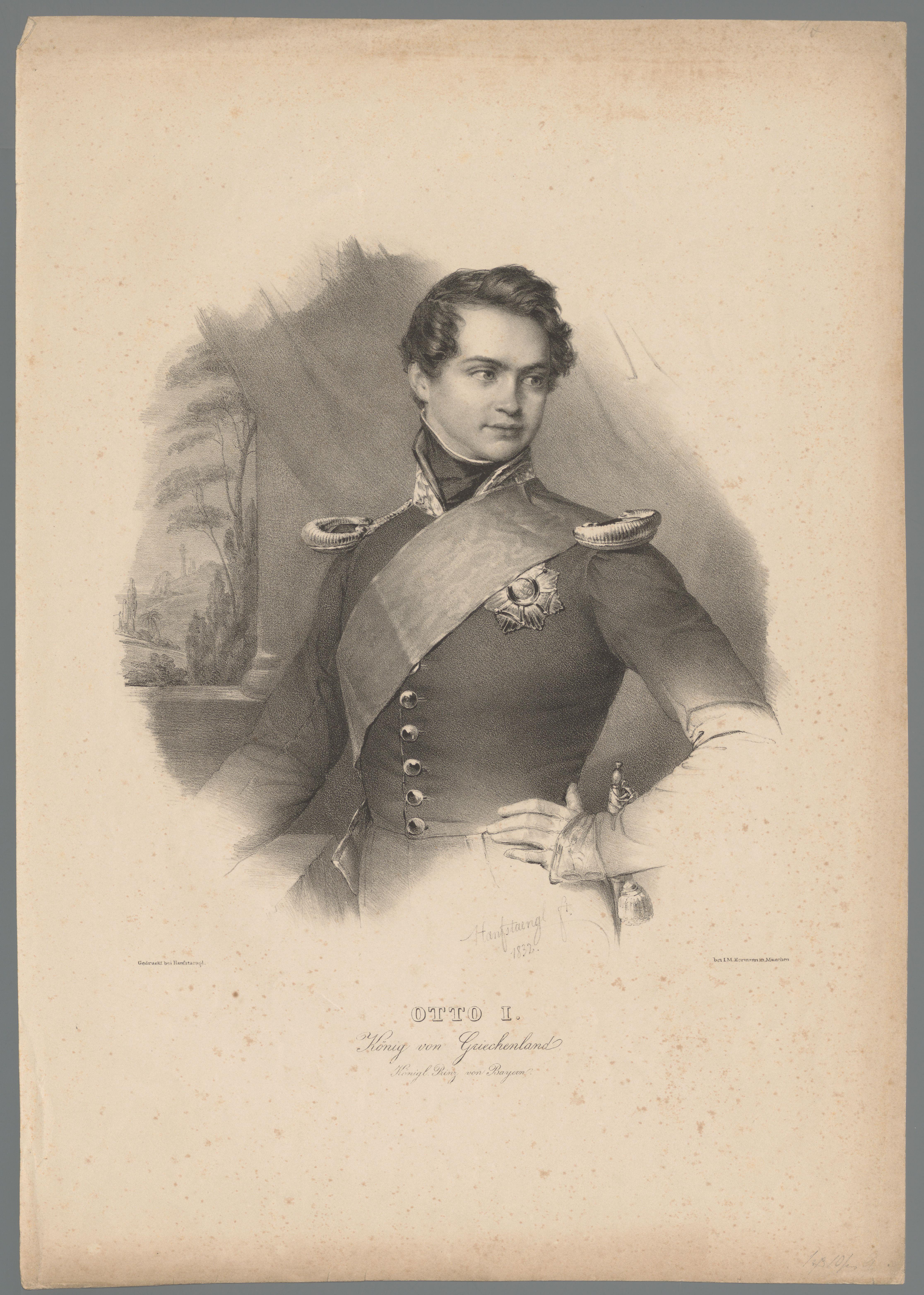 Portret van Otto I, koning van Griekenland