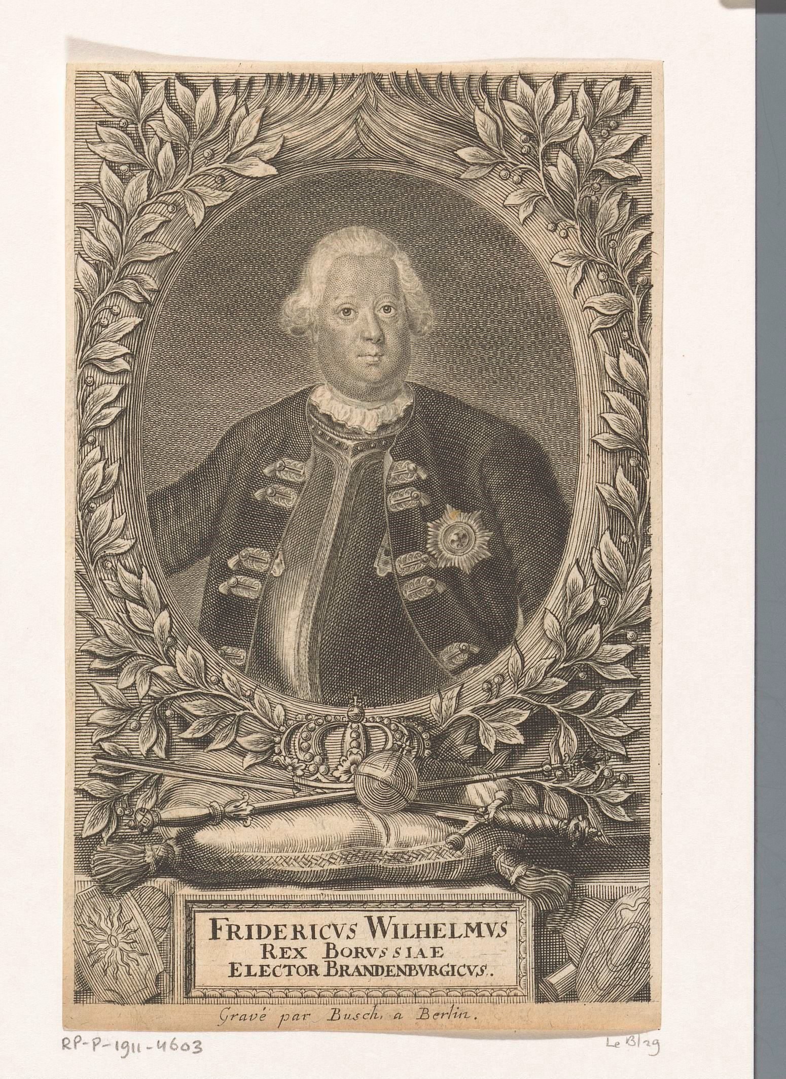Portret van Frederik Willem I, koning van Pruisen