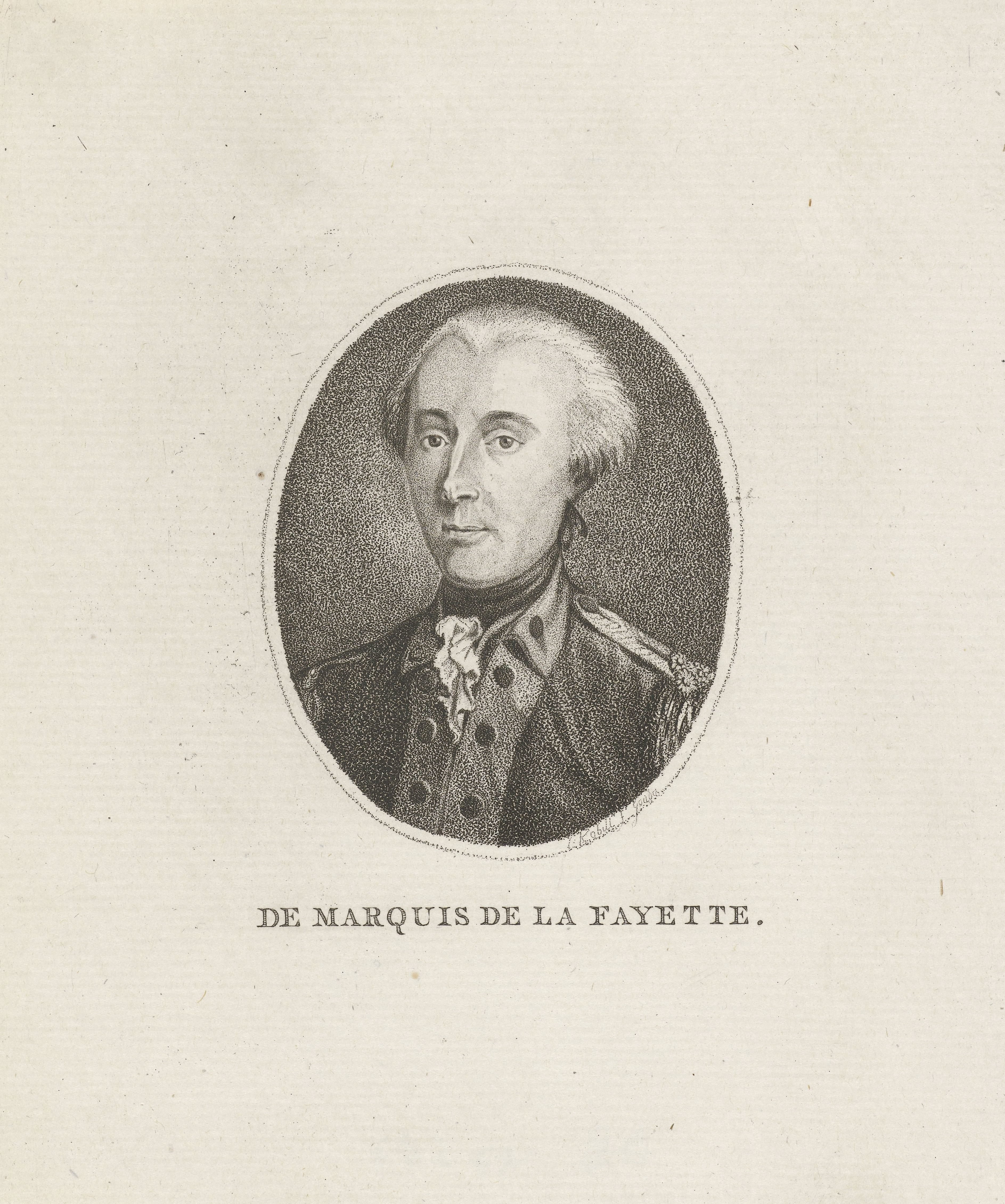 Portret van Gilbert du Motier, markies de la Fayette