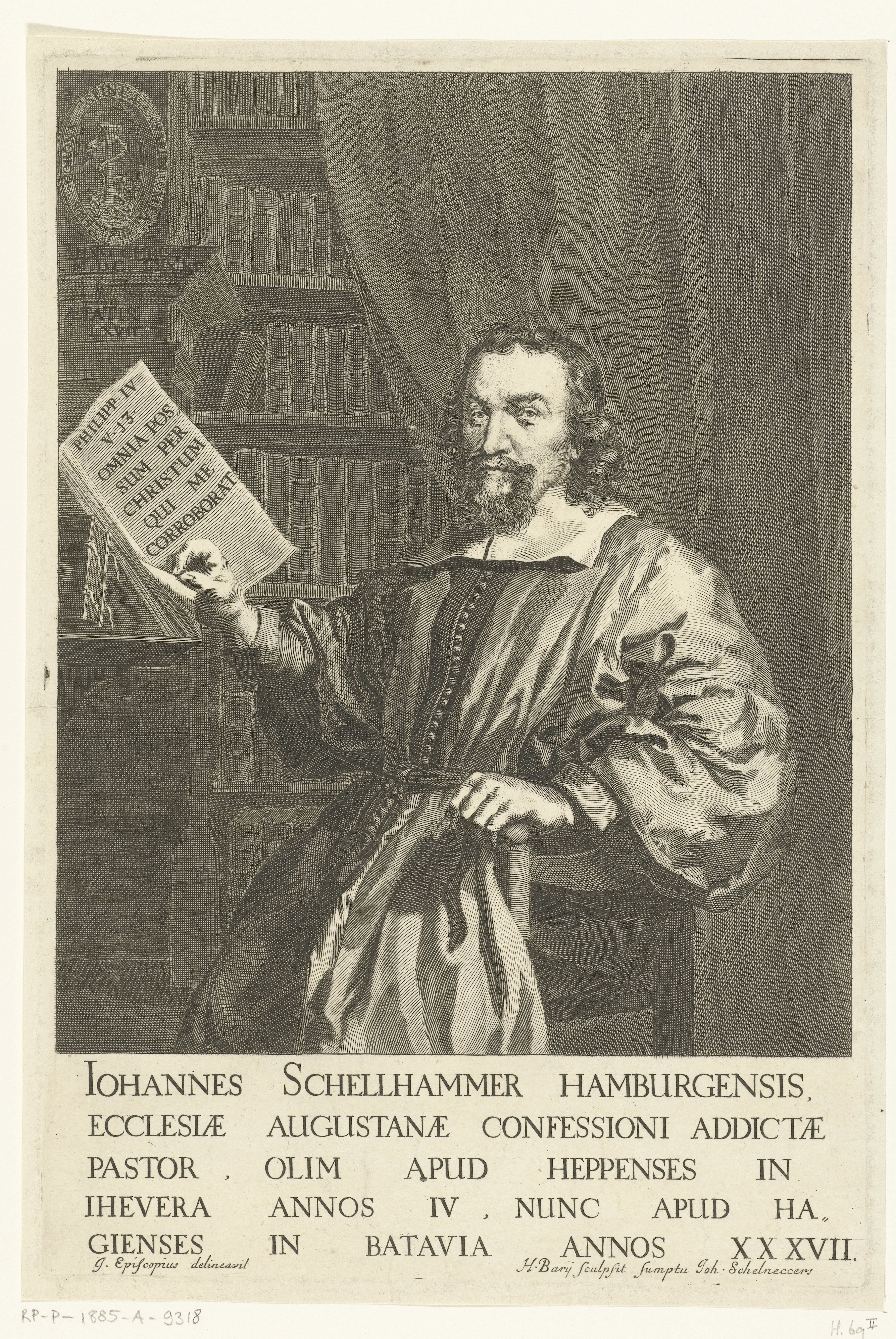 Portret van Johannes Schellhammer op 67-jarige leeftijd