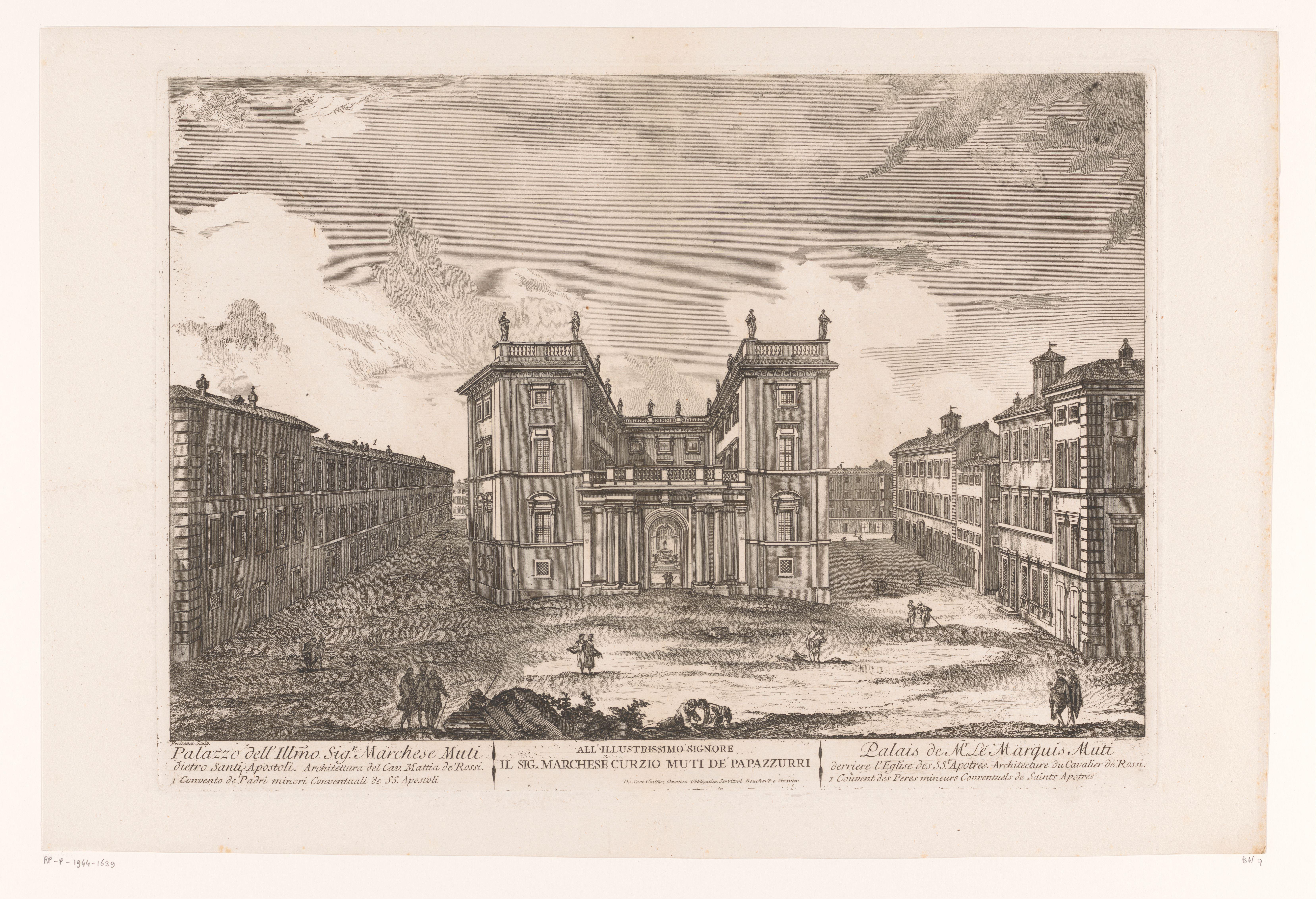 Gezicht op het Palazzo Muti