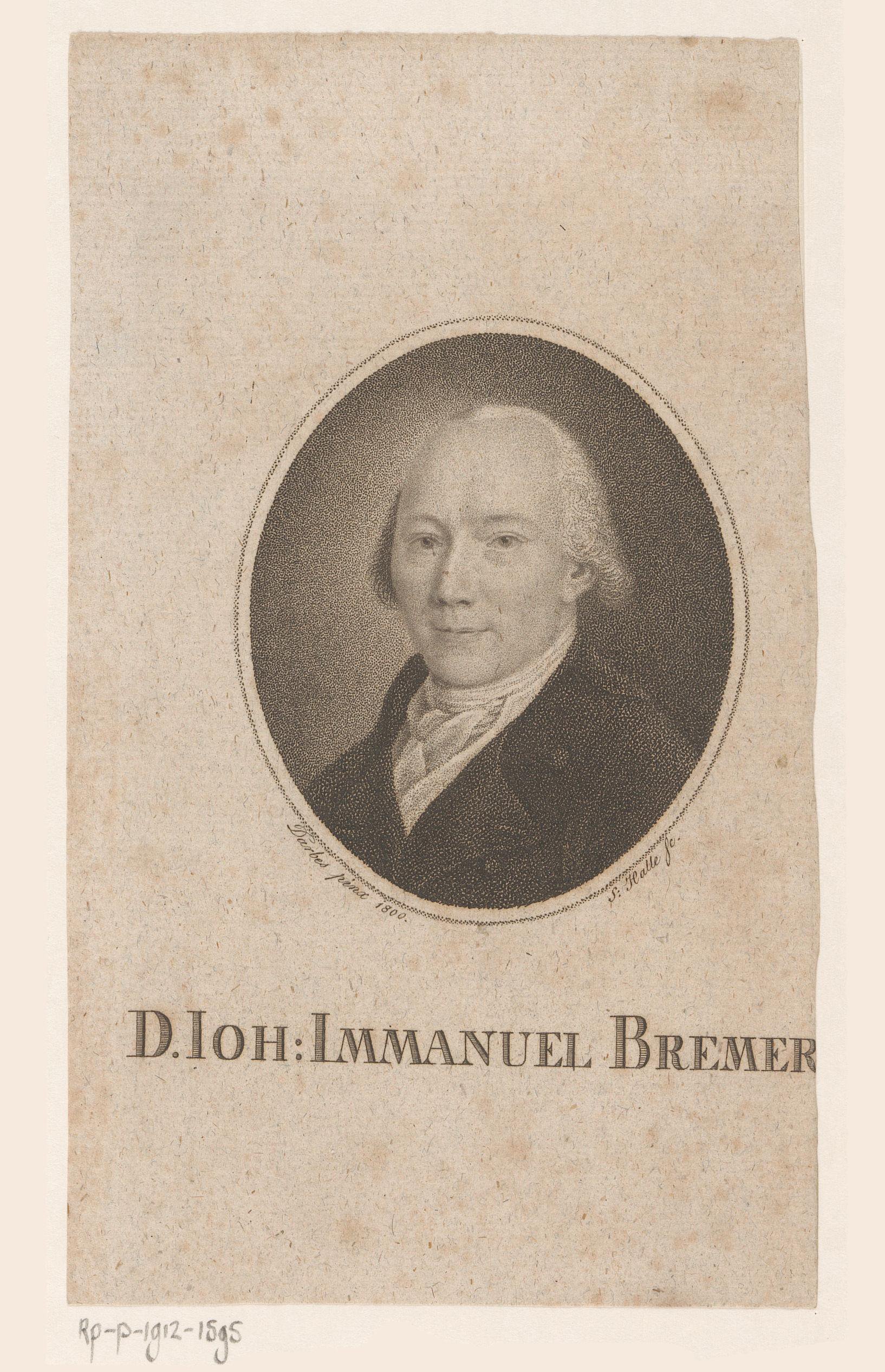 Portret van Johann Emanuel Bremer
