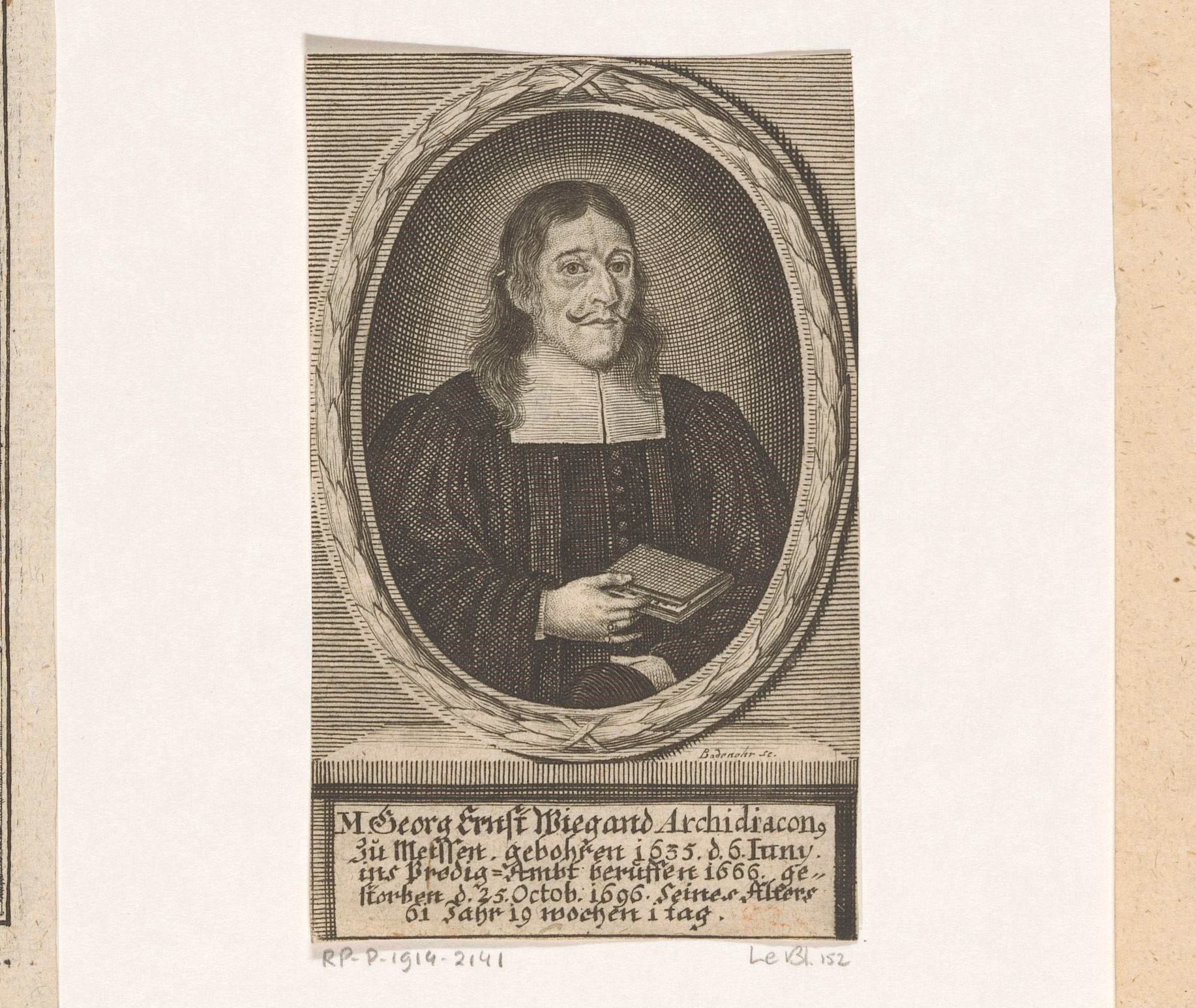 Portret van Georg Ernst Wiegand