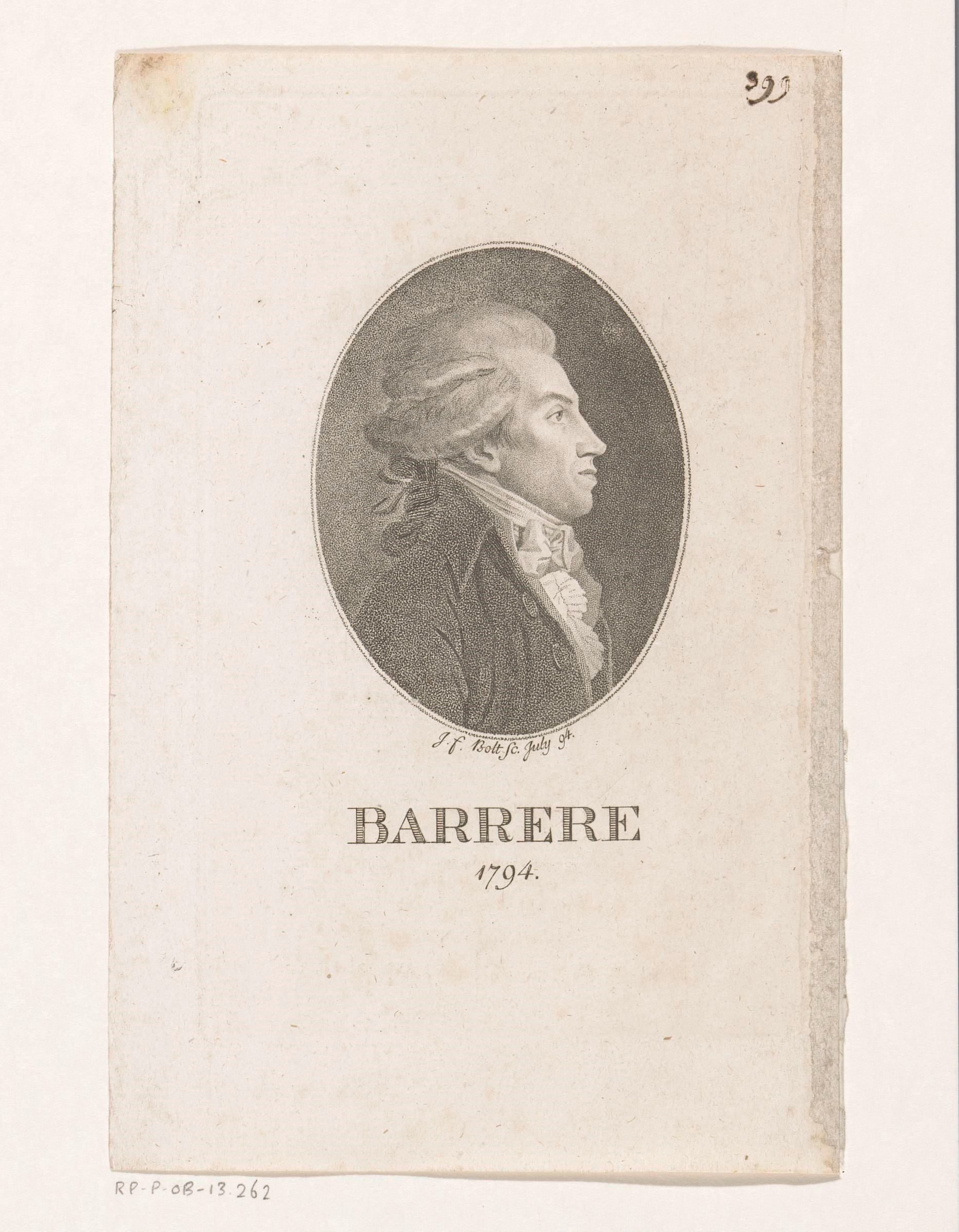Portret van Bertrand Barère de Vieuzac