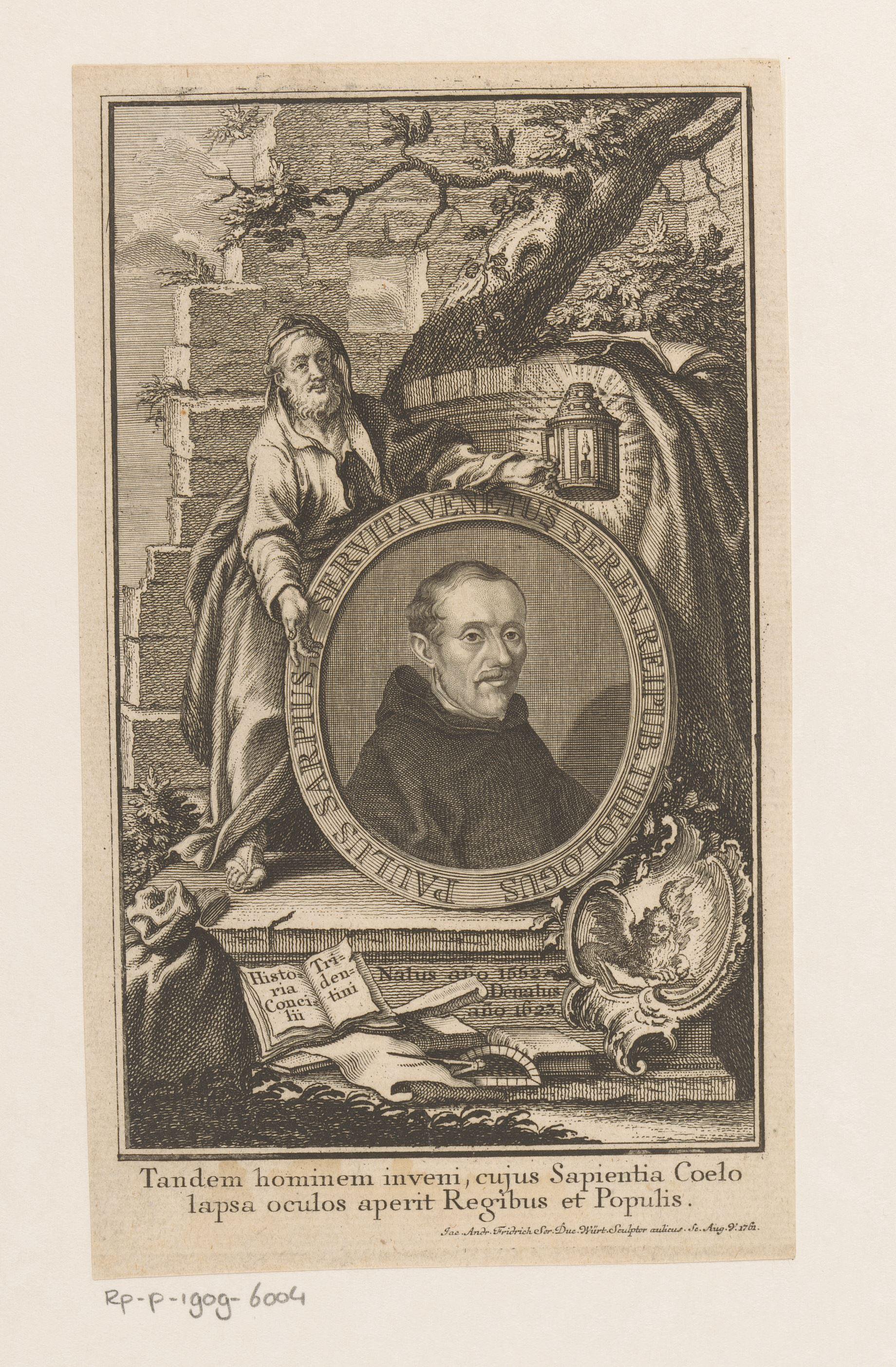 Portret van Paolo Sarpi, vastgehouden door Diogenes
