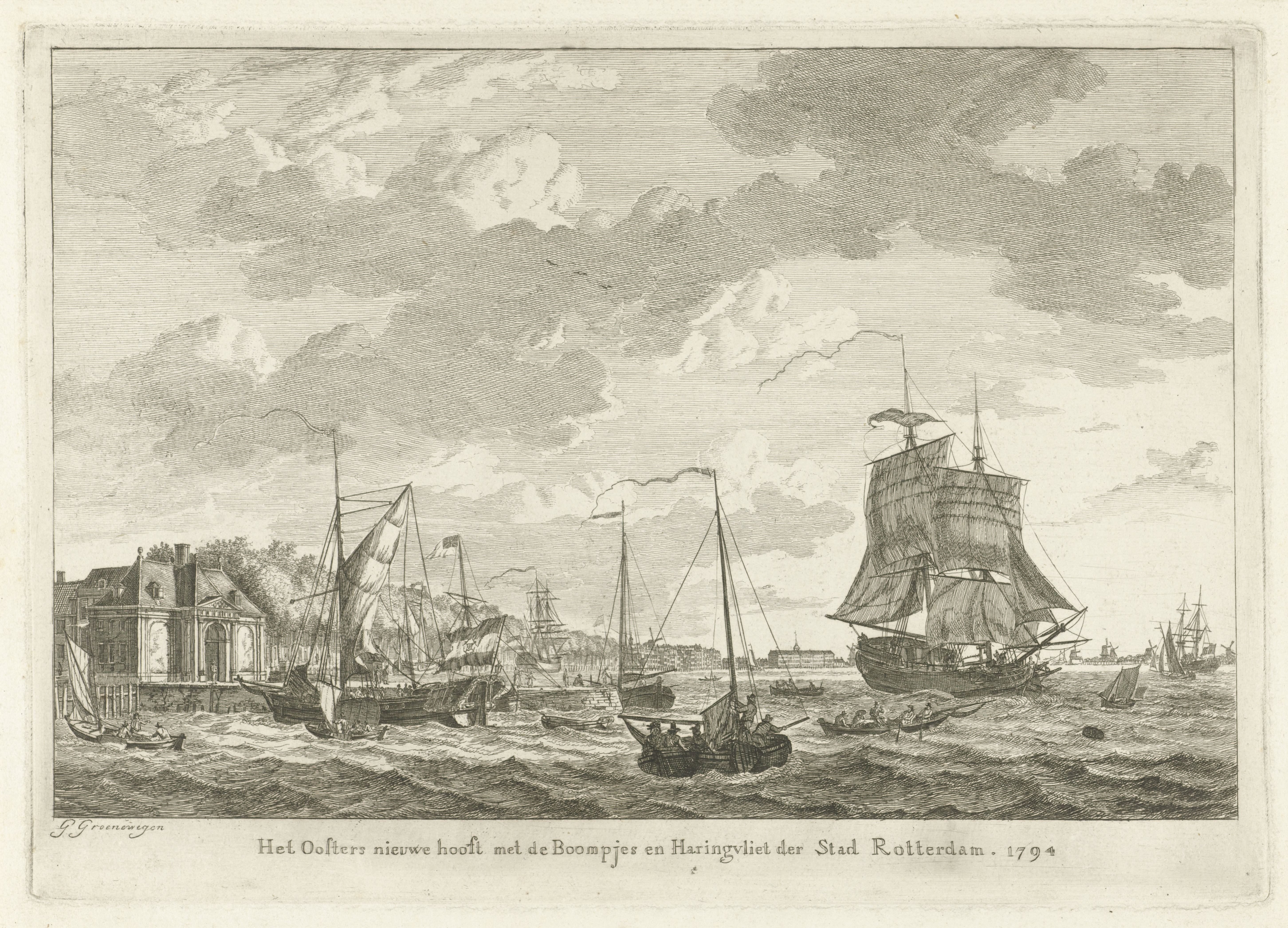 Gezicht op Rotterdam vanaf het water