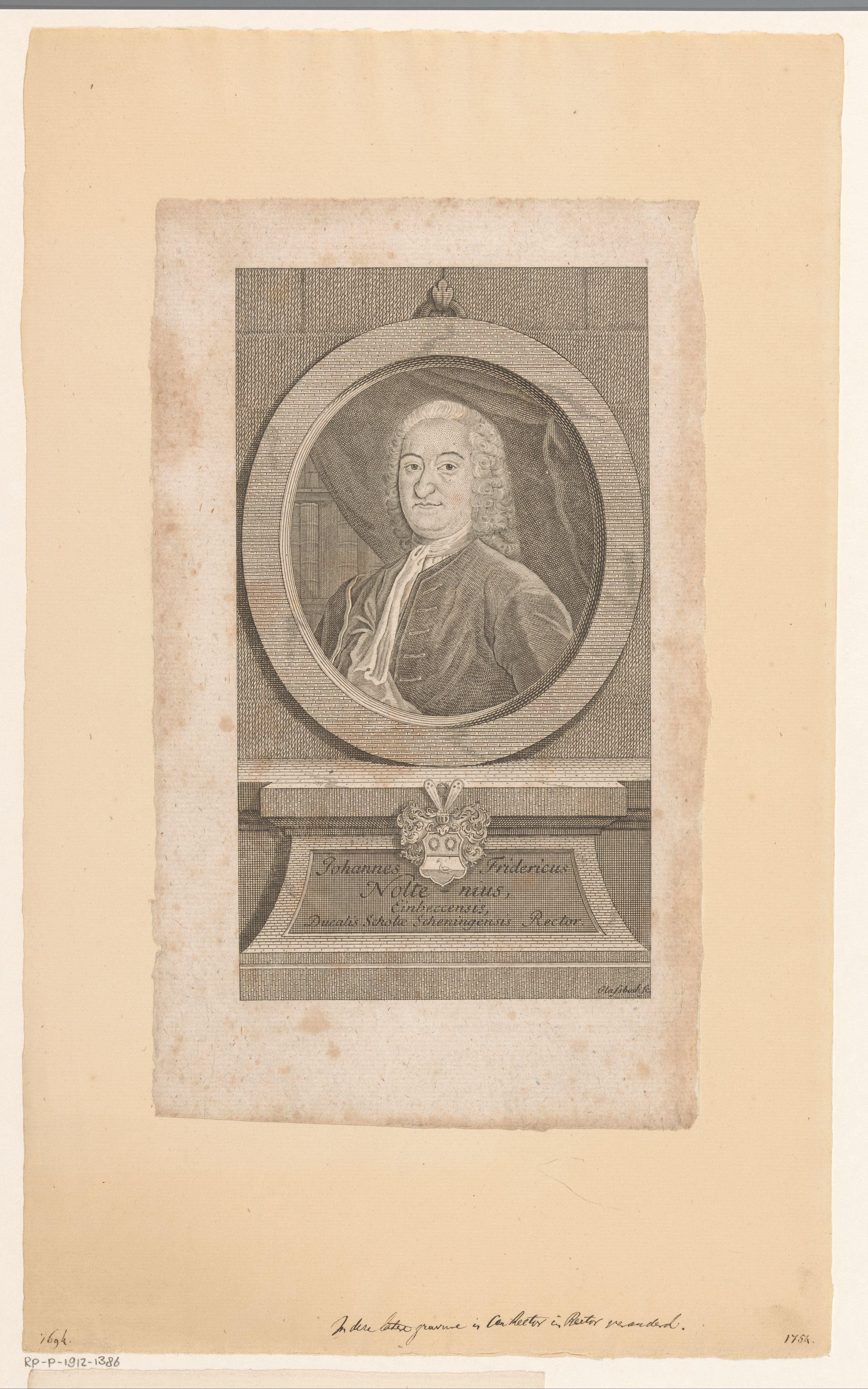 Portret van Johann Friedrich Nolte