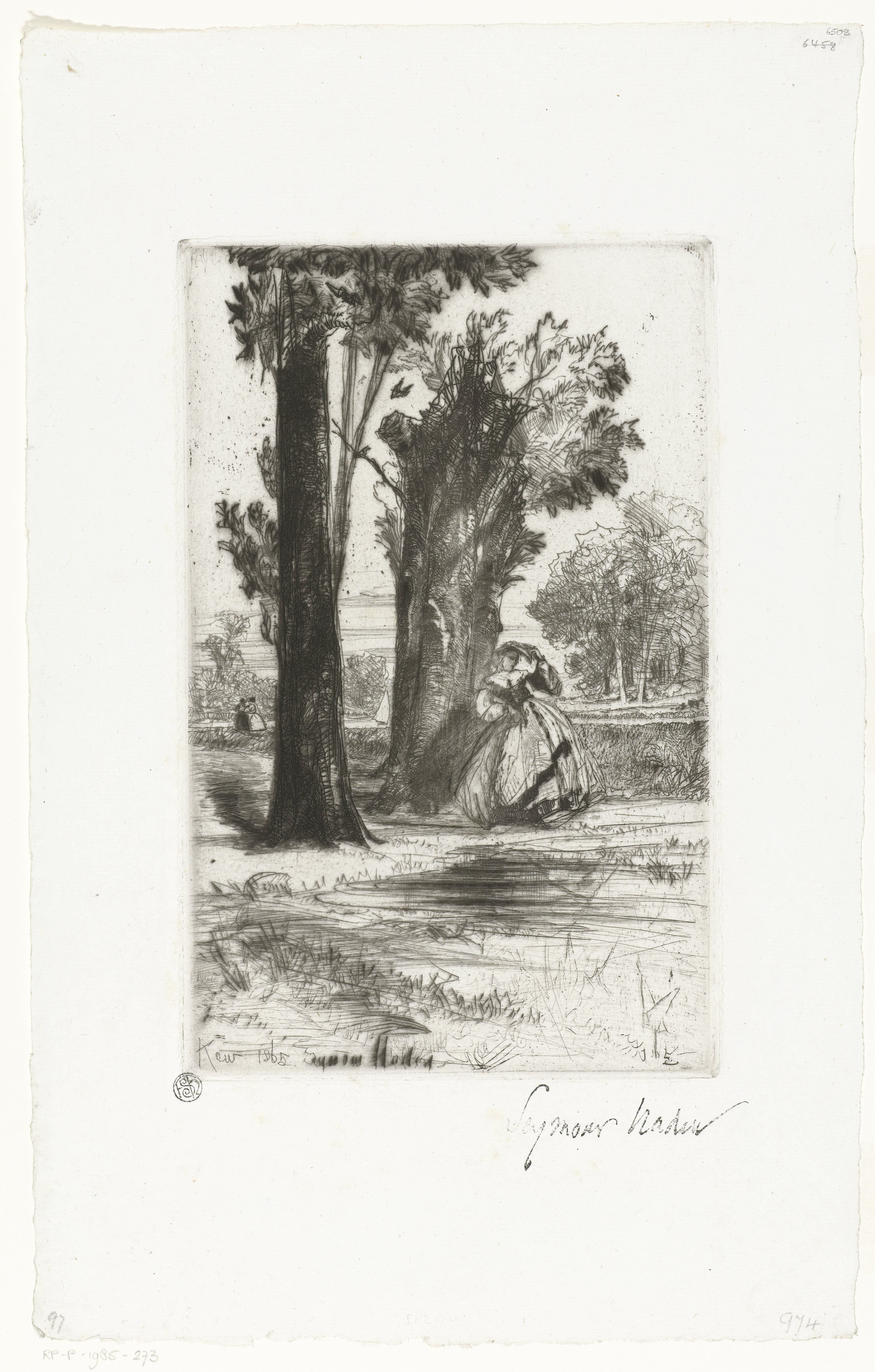 Vrouw in een park