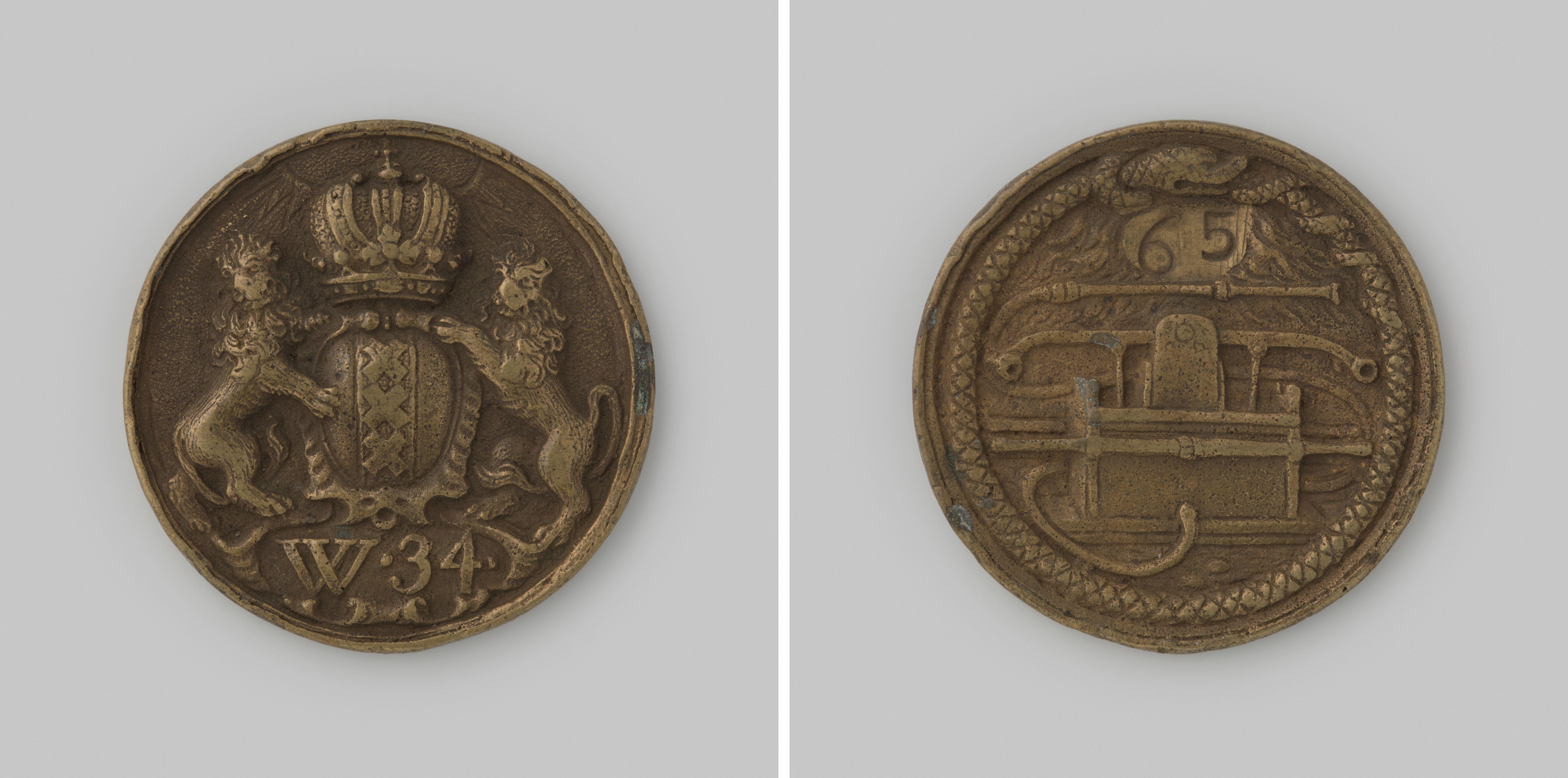 Amsterdam, brandspuitpenning van wijk 34