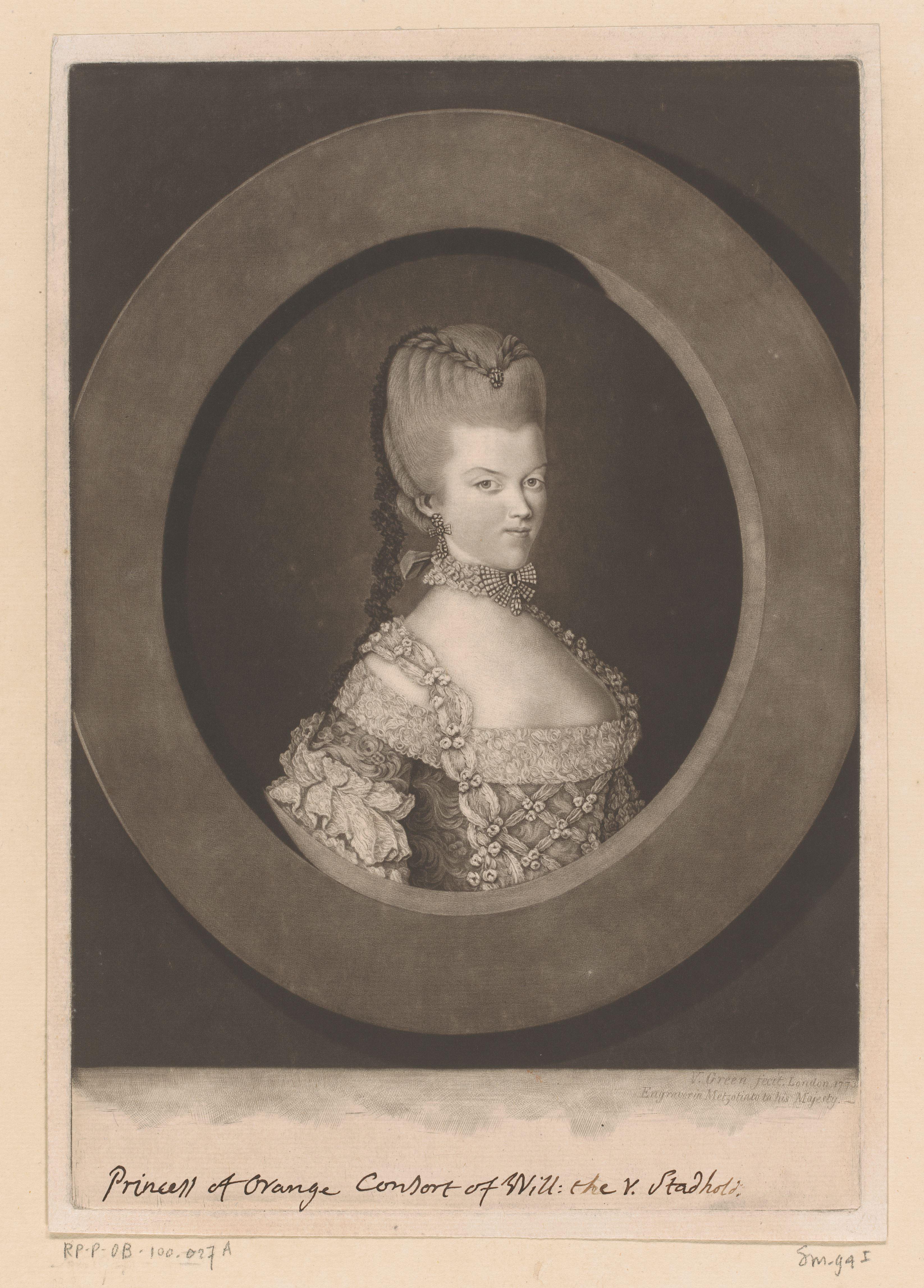 Portret van Wilhelmina van Pruisen