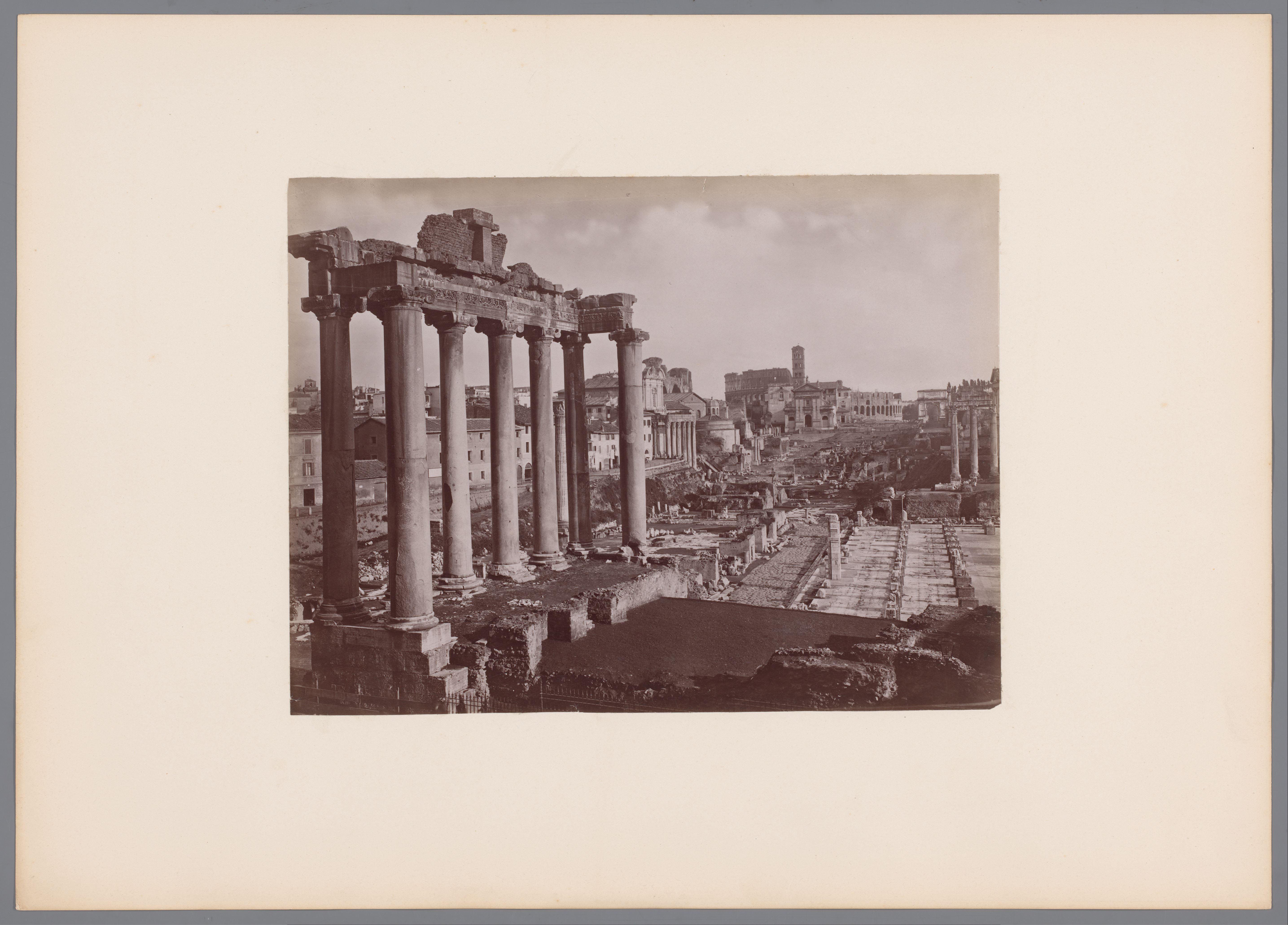 Forum Romanum met Tempel van Saturnus te Rome, Italië