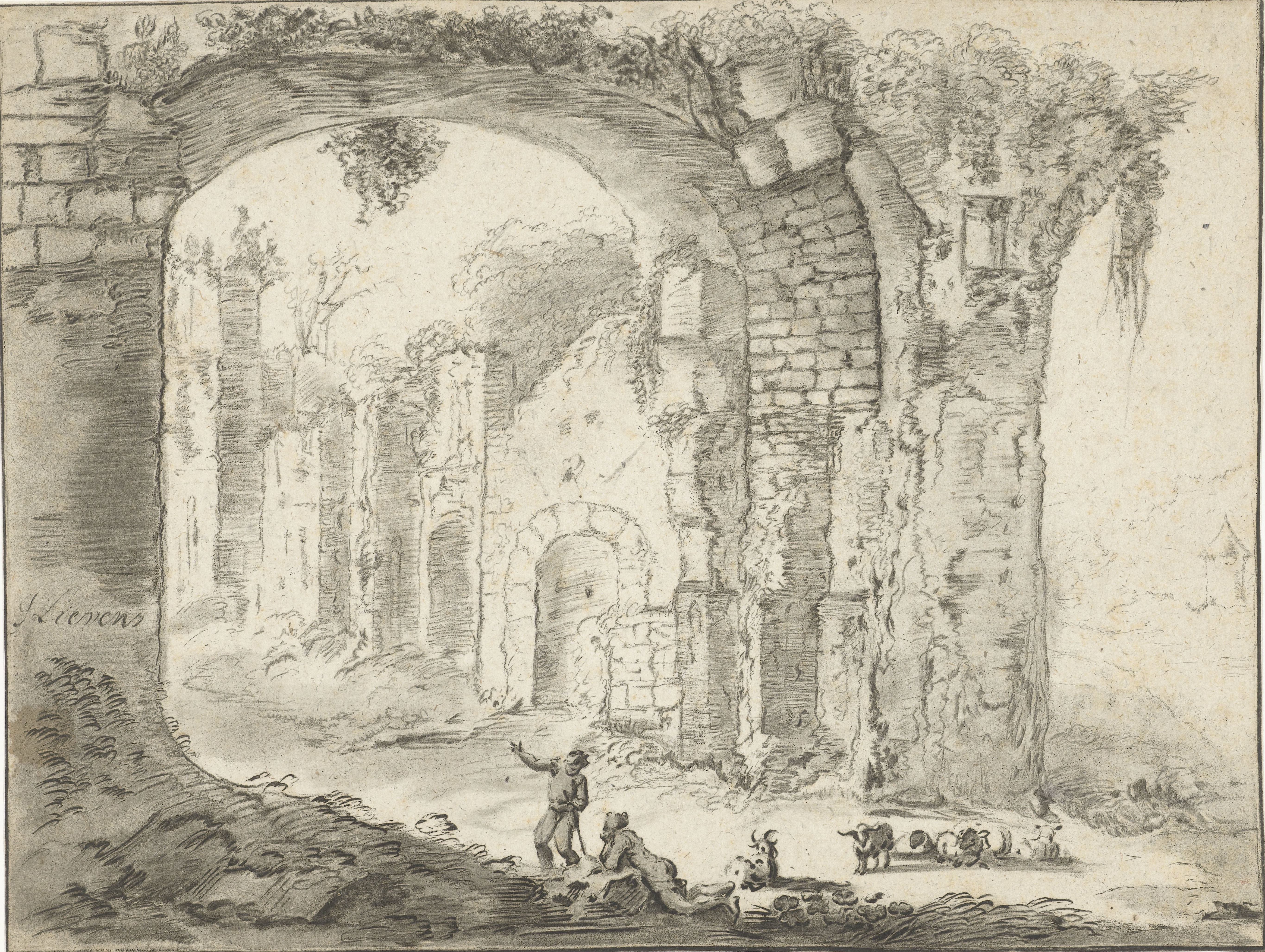 Landschap met ruïne