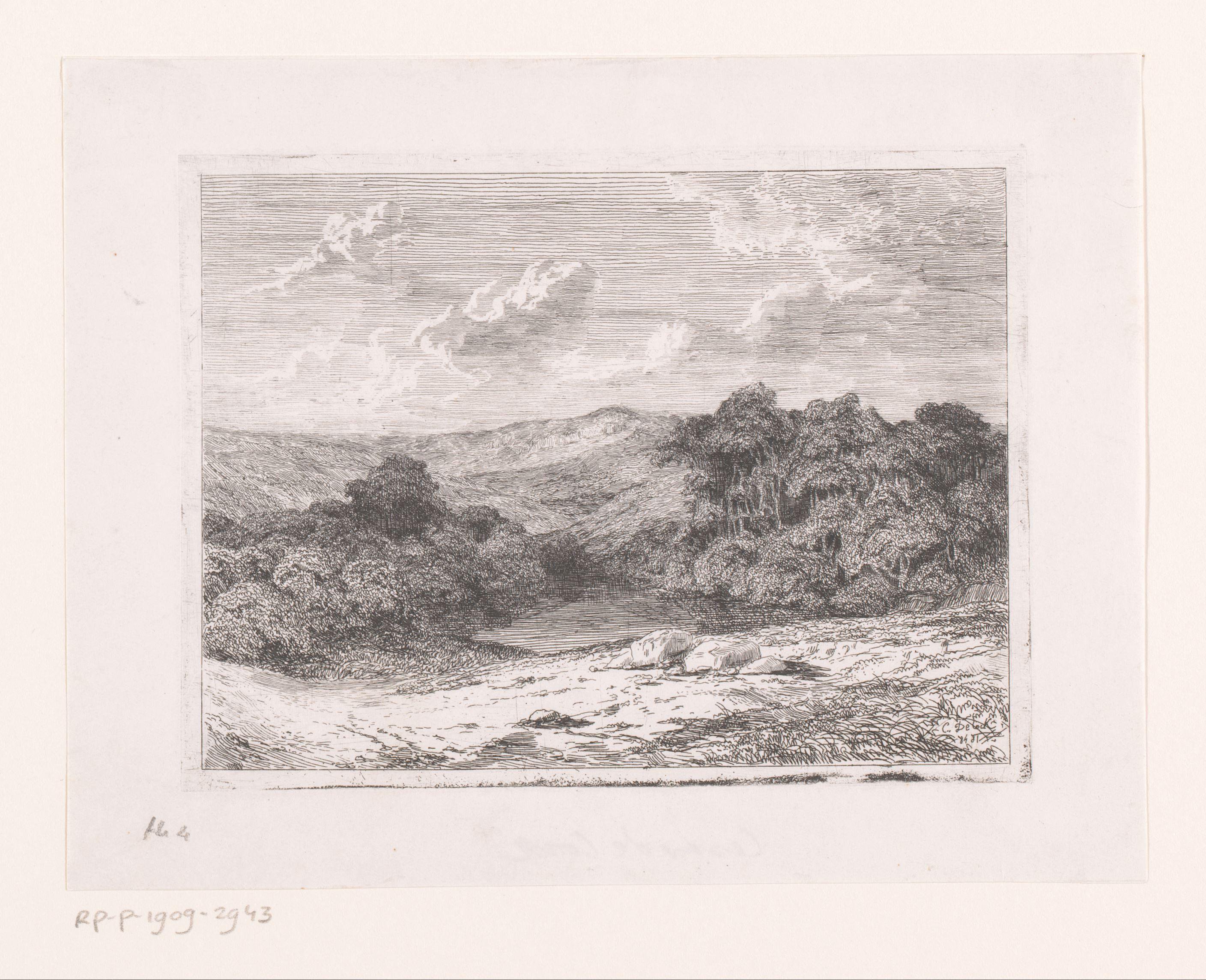Heuvellandschap met een meer