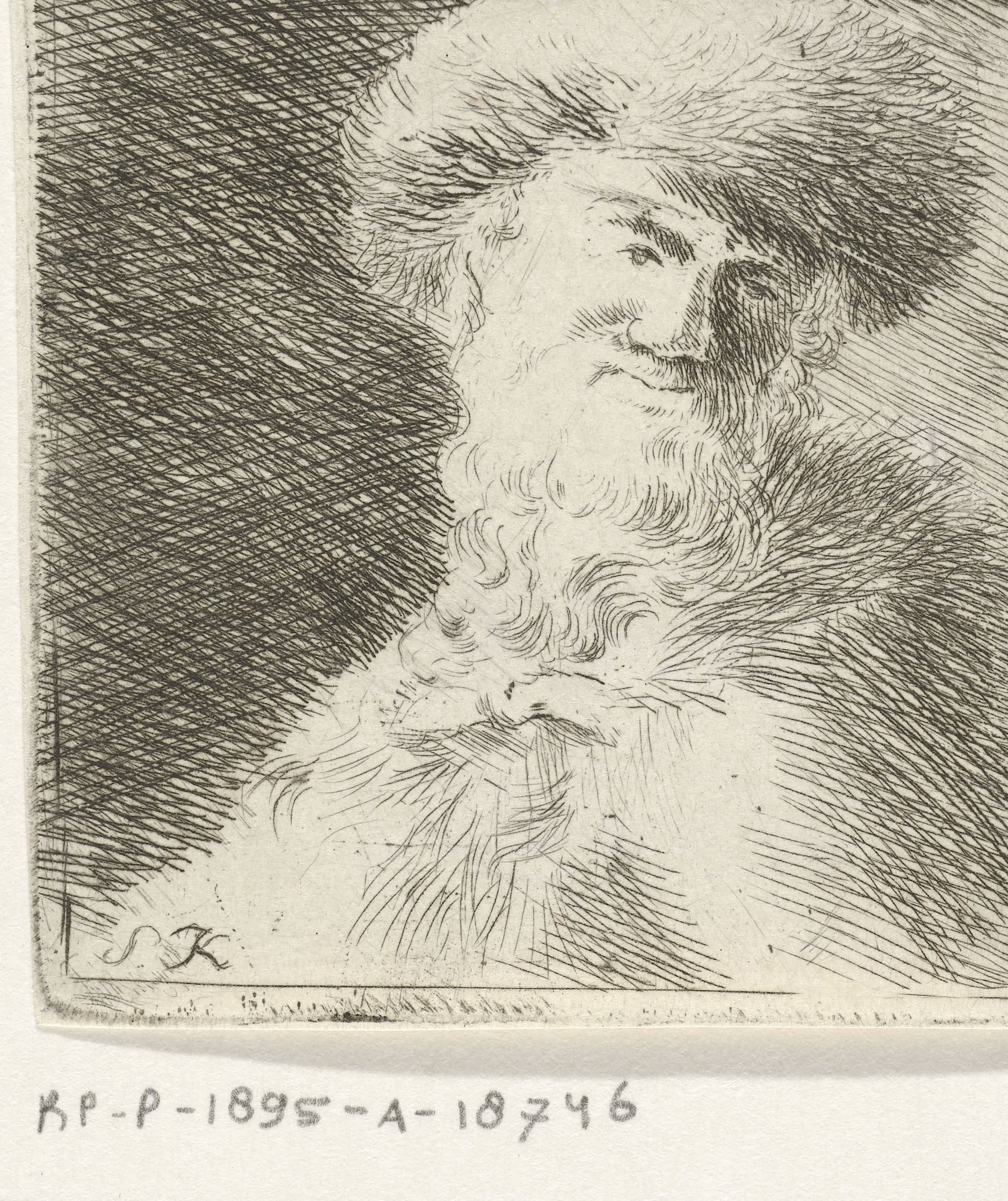 Portret van een onbekende man met bontmuts