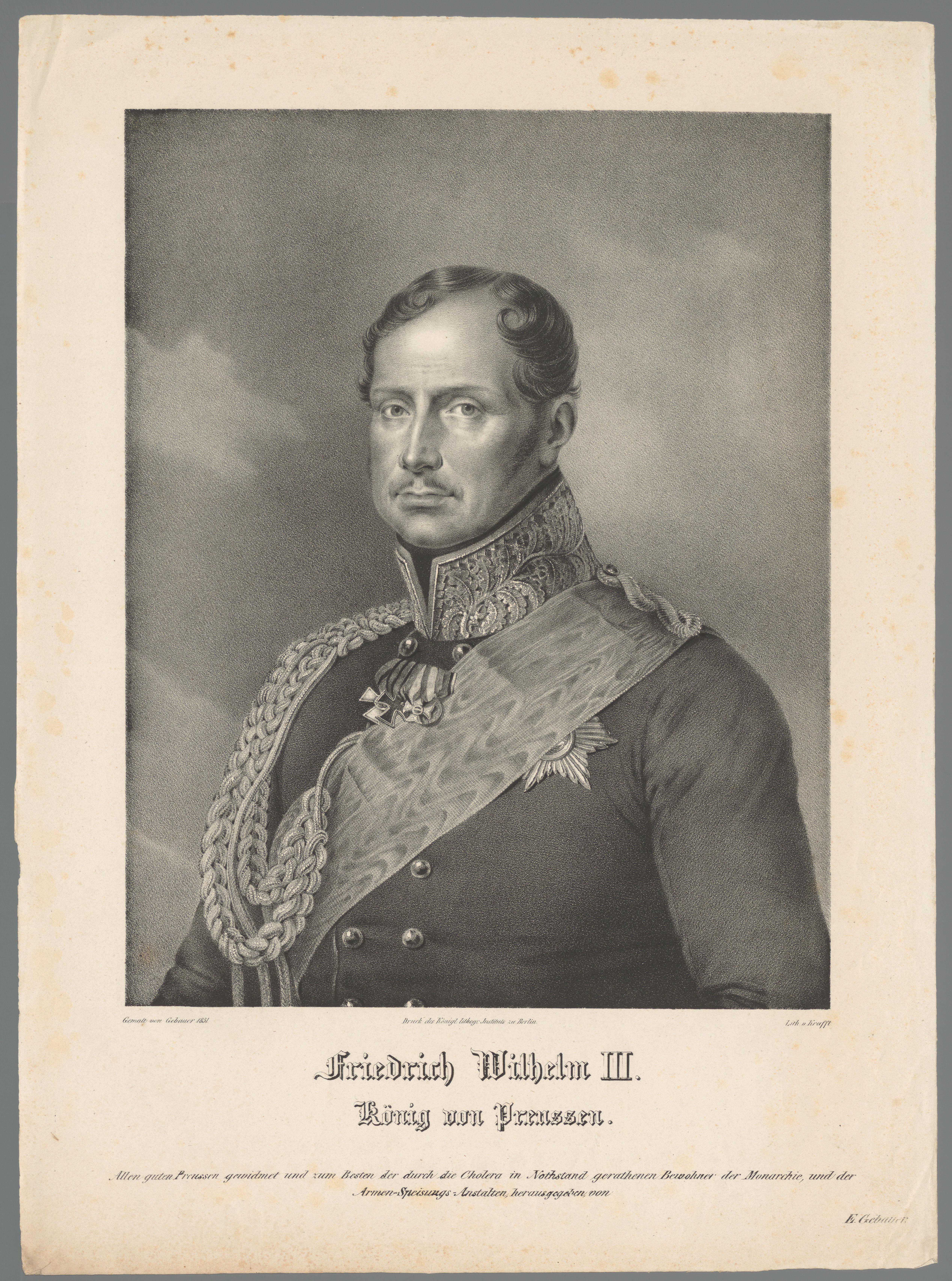 Portret van Frederik Willem III koning van Pruisen