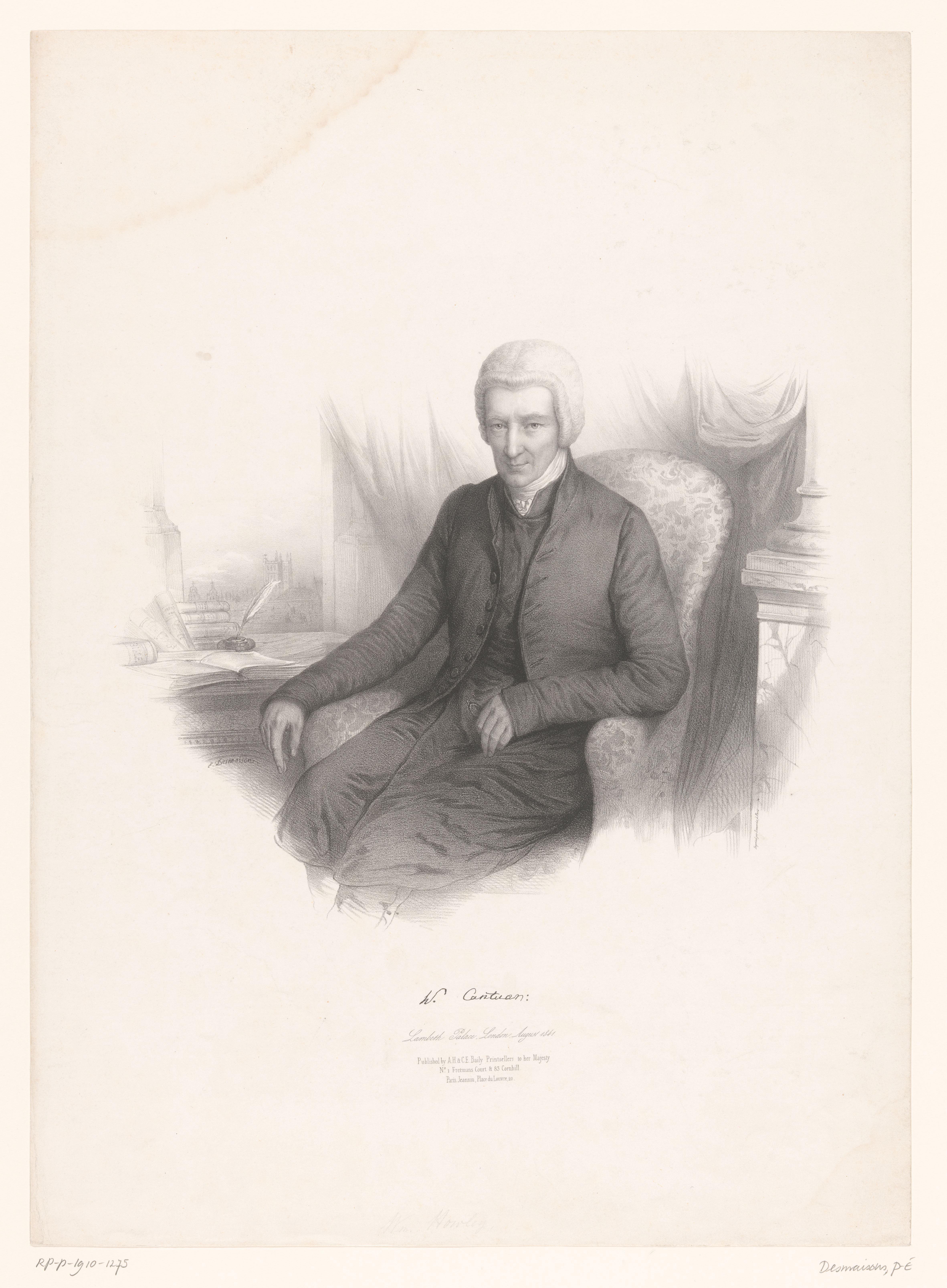 Portret van William Howley, aartsbisschop van Canterbury