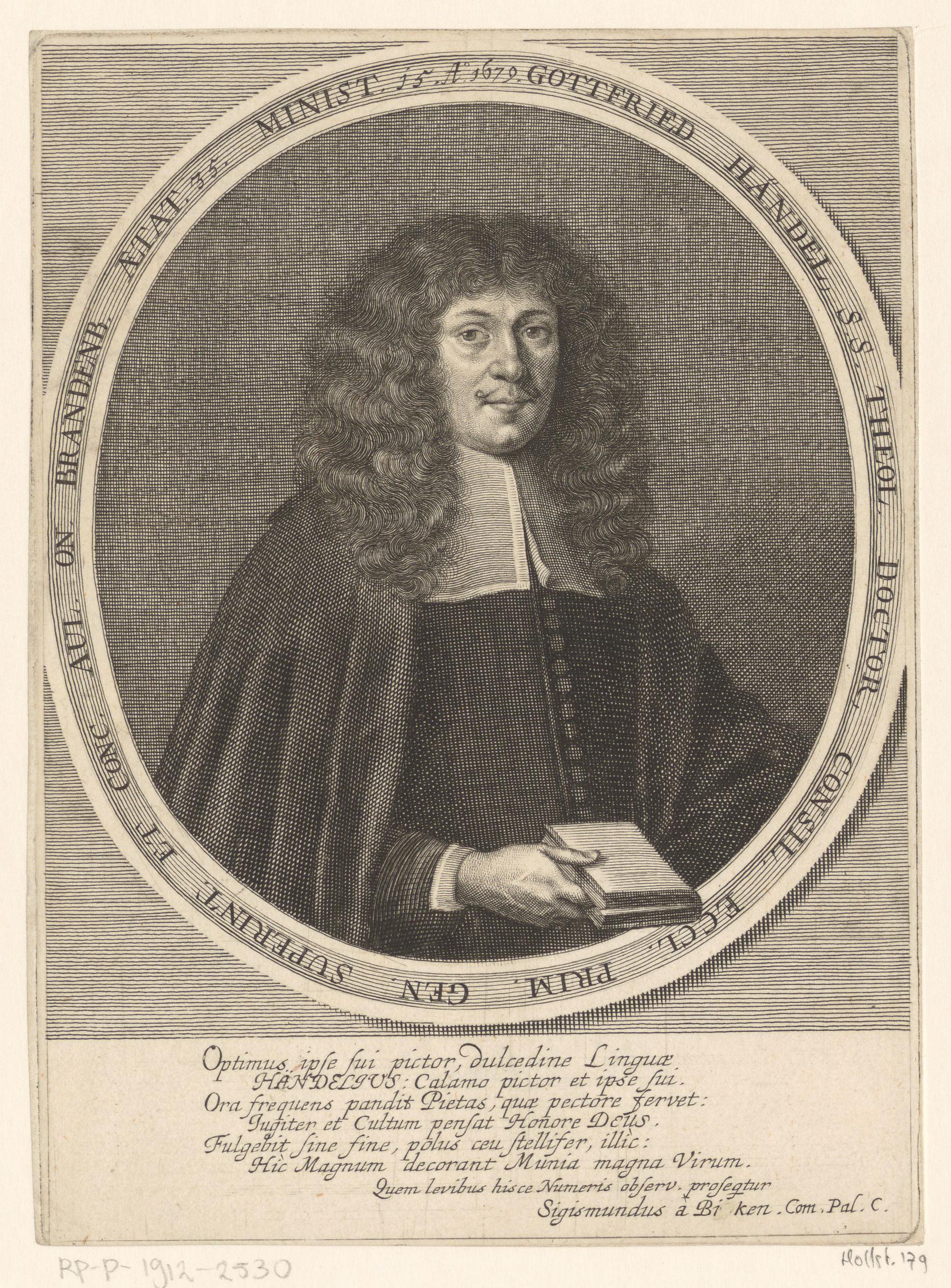 Portret van Gottfried Händel op 35-jarige leeftijd