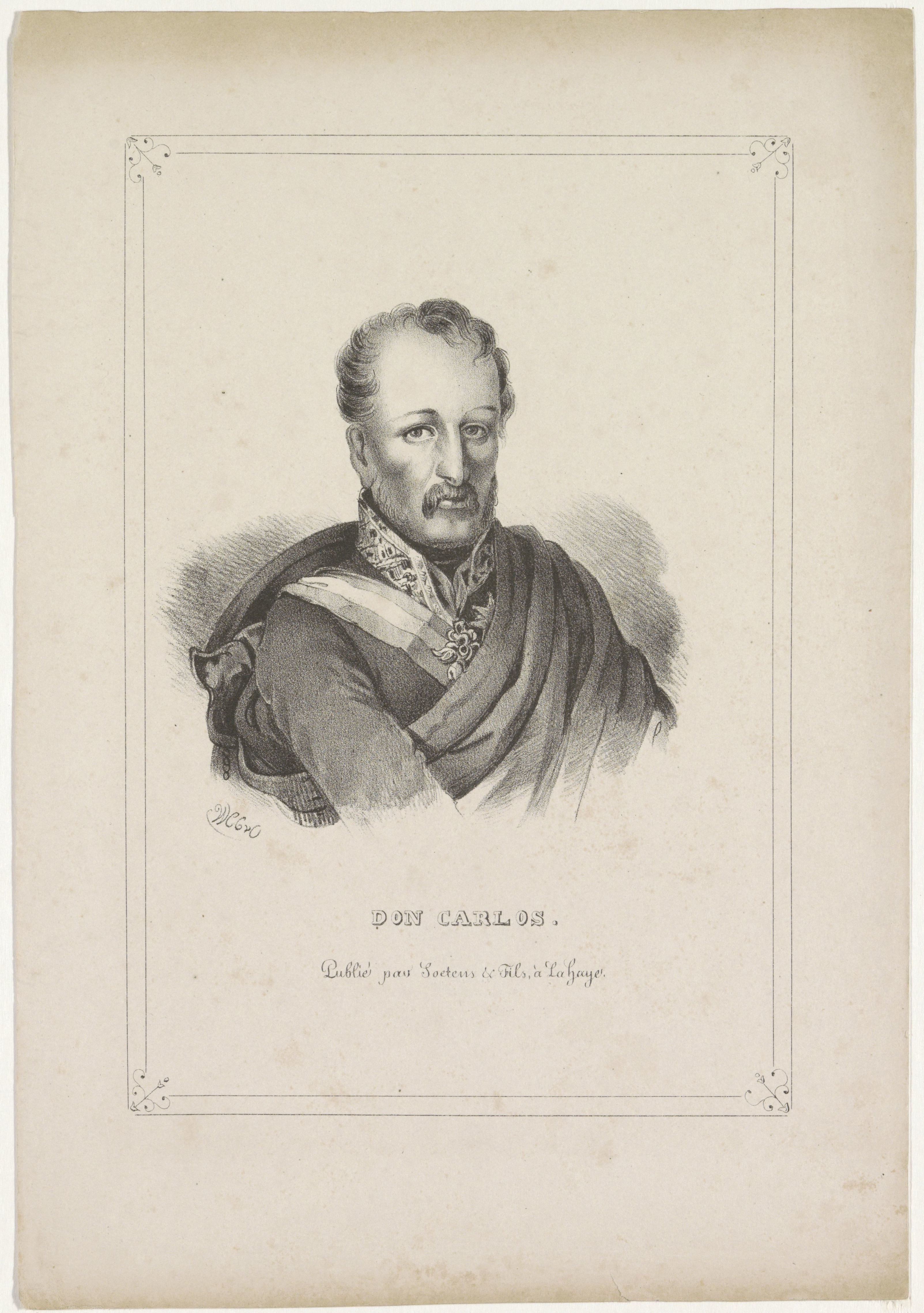 Portret van Carlos María Isidro Benito de Borbón y Borbón-Parma